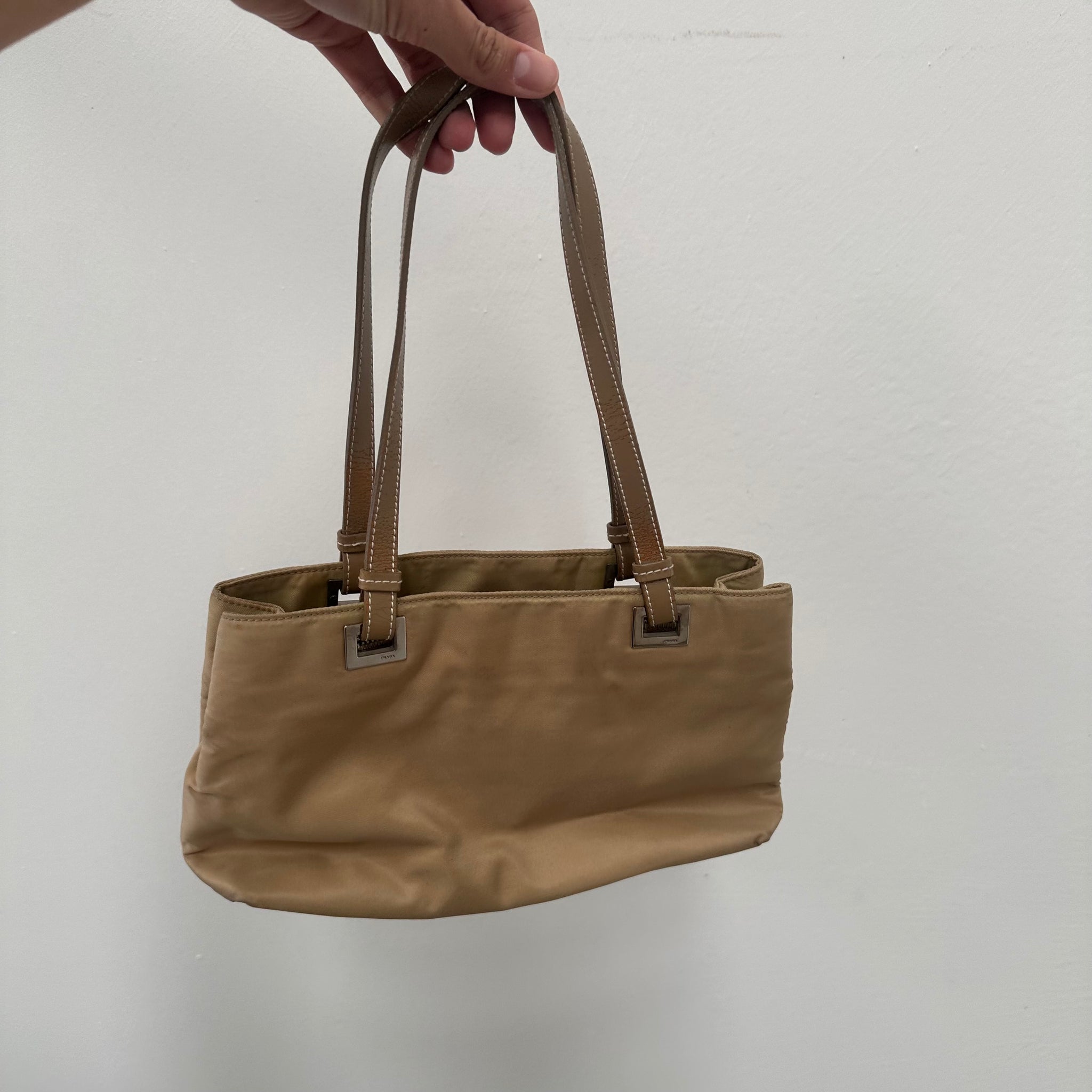 Prada Nylon Beige Hand / Shoulder Bag