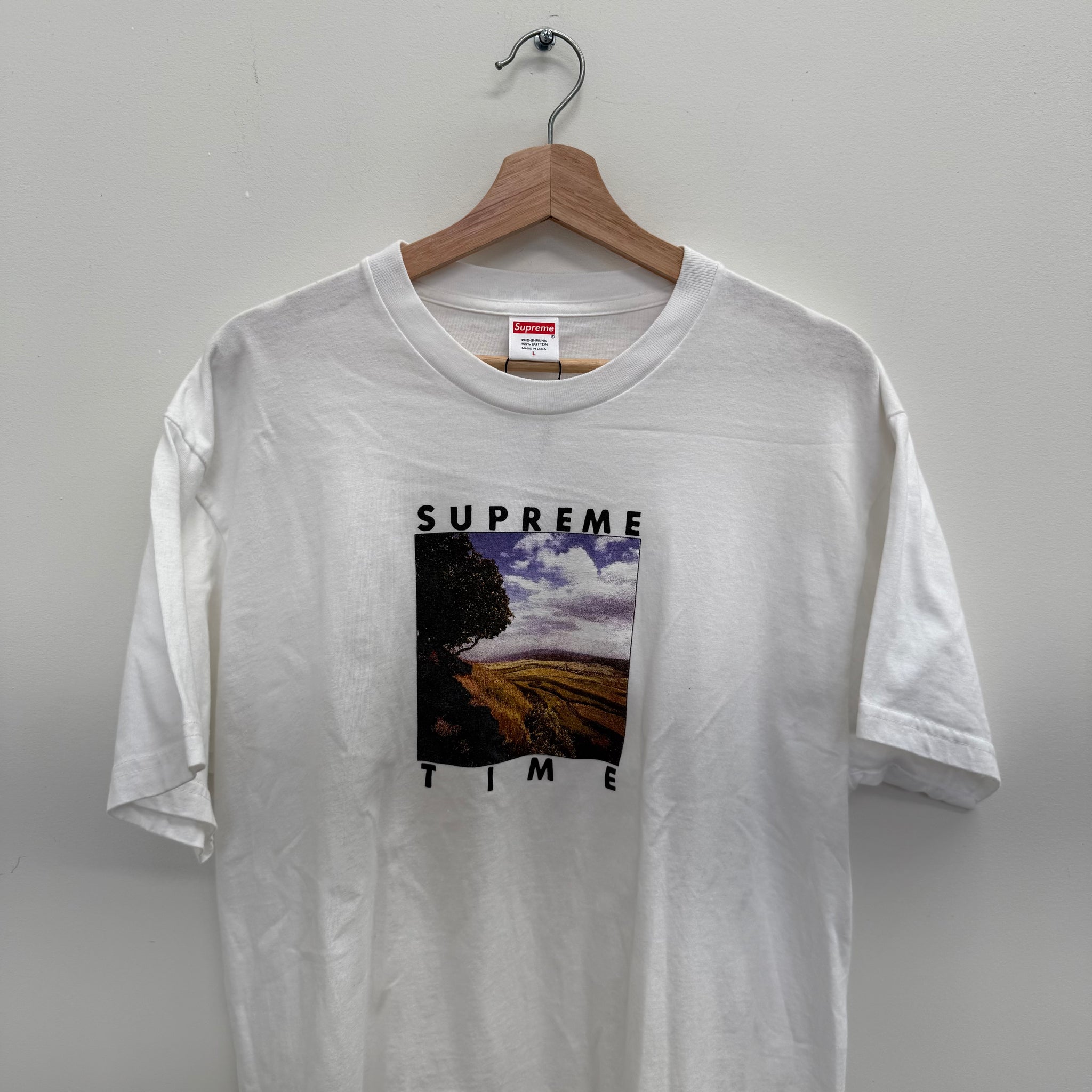 Supreme Time White T Shirt (Size L)
