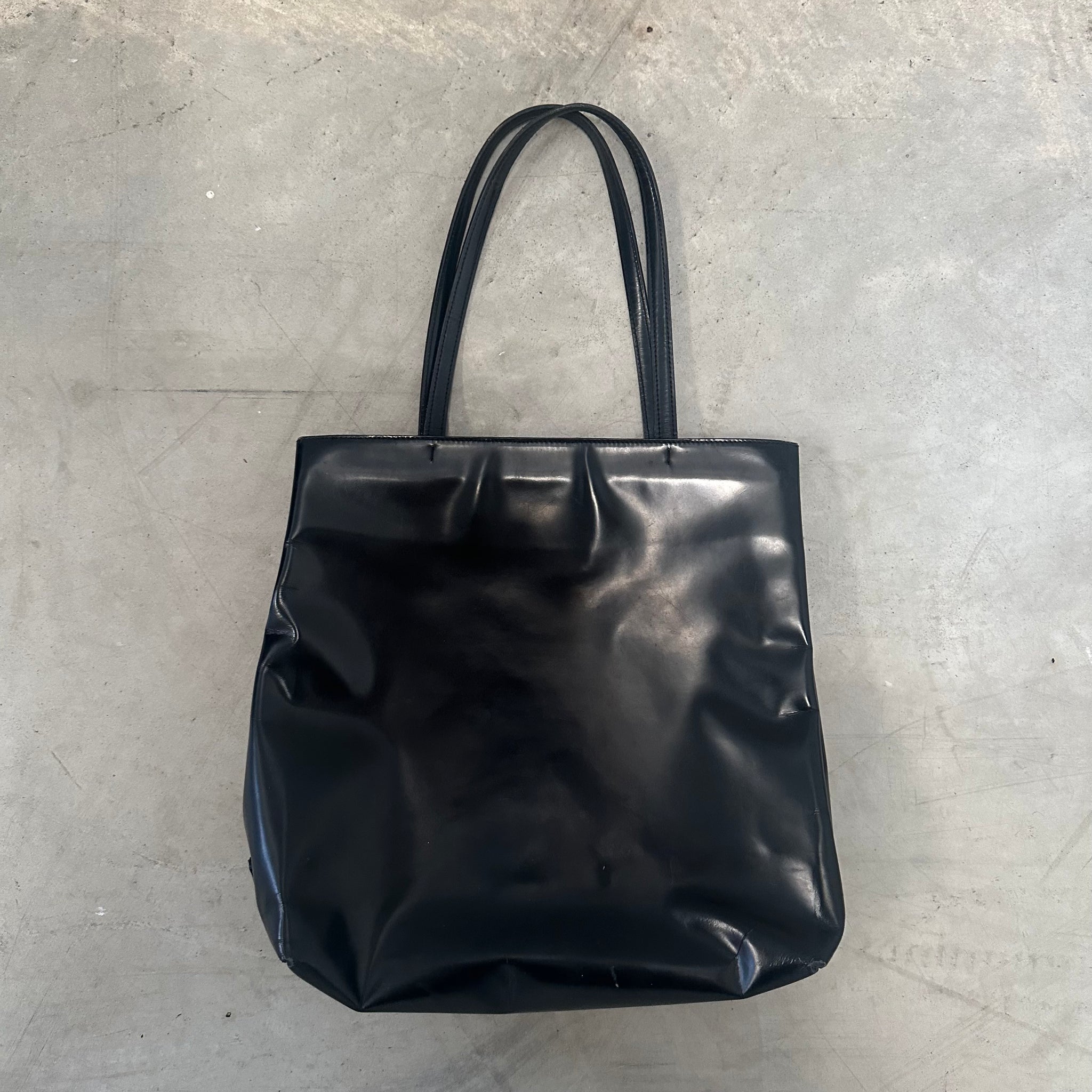 Prada Black Leather Tote Bag