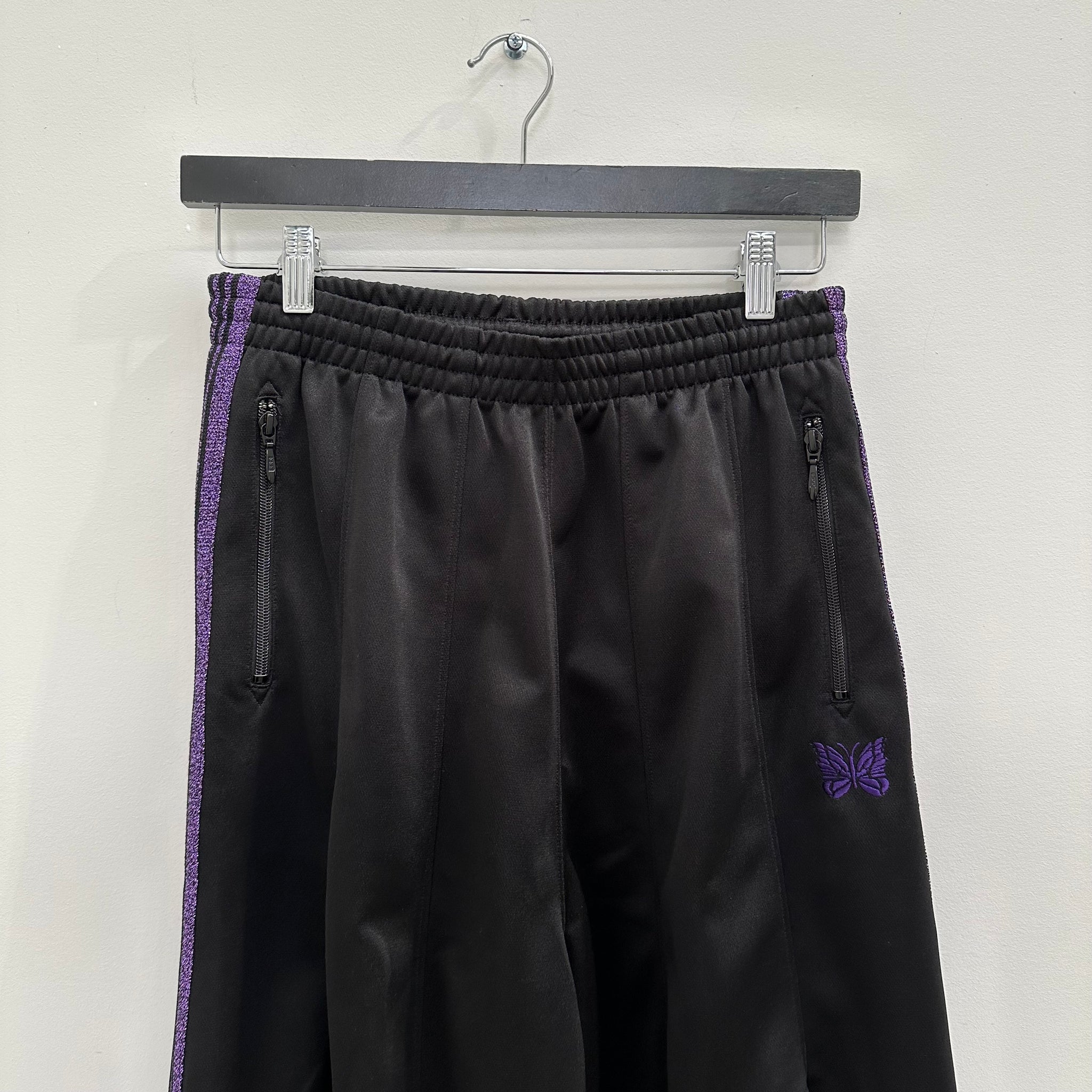 Needles HD Wide Leg Trackpant Black / Purple Glitter (fits S-M)