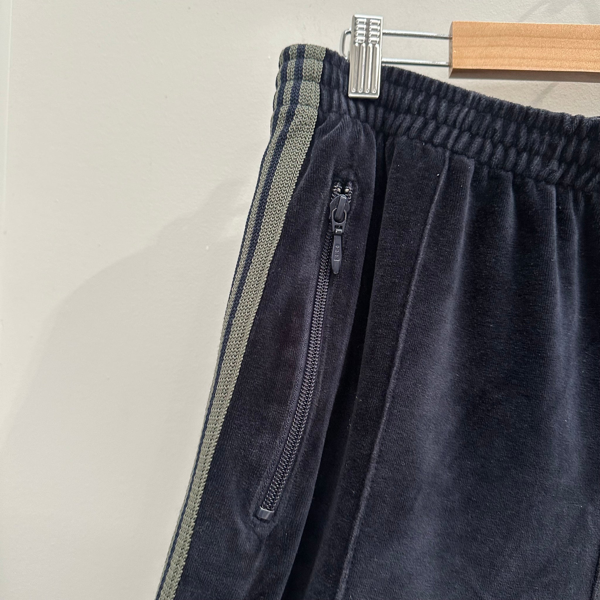 Needles HD Track Pant Velour Navy Green (Size L)