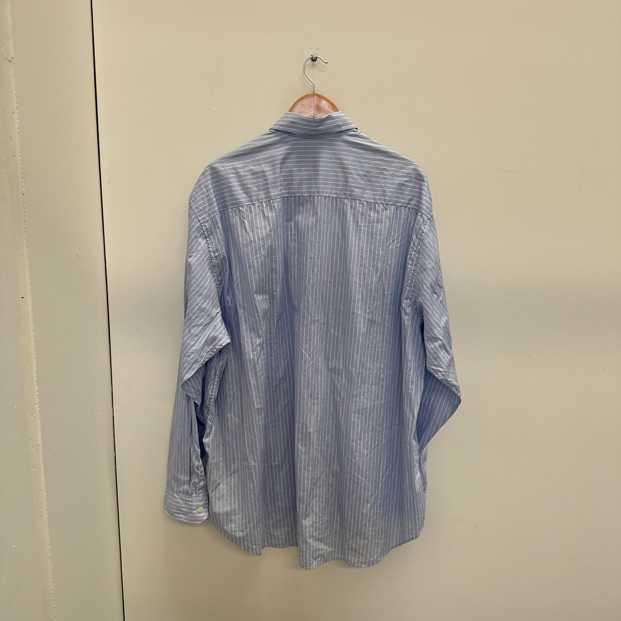 Vetements Blue Front Logo Button Up Shirt (fits L-XL)