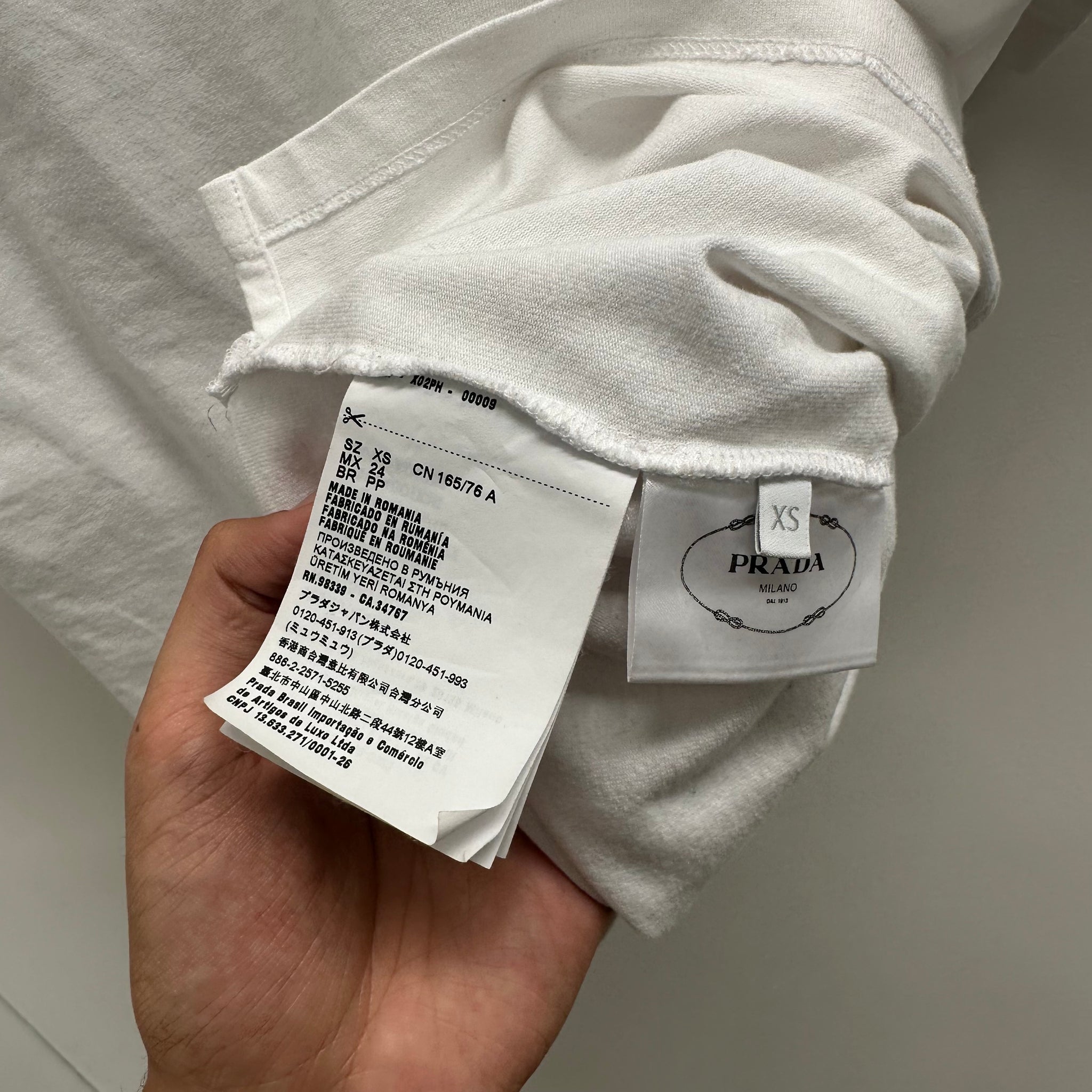 Prada Jersey T-Shirt White (Size XS)