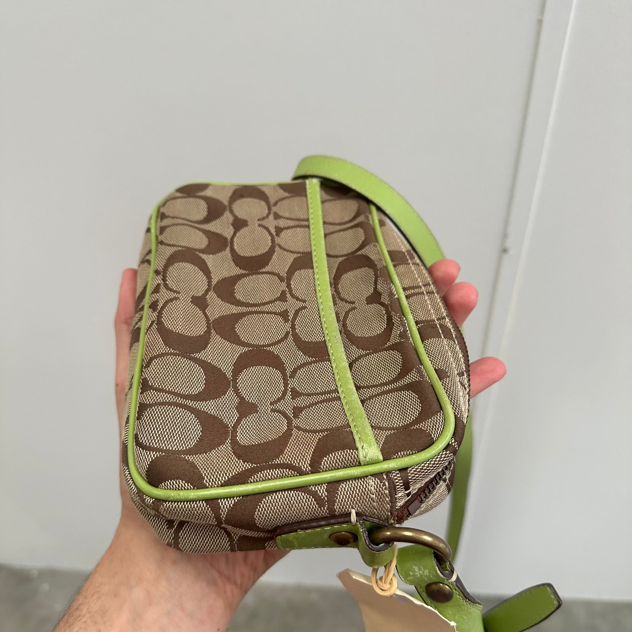 Coach Signature Crossbody Bag Beige/Neon