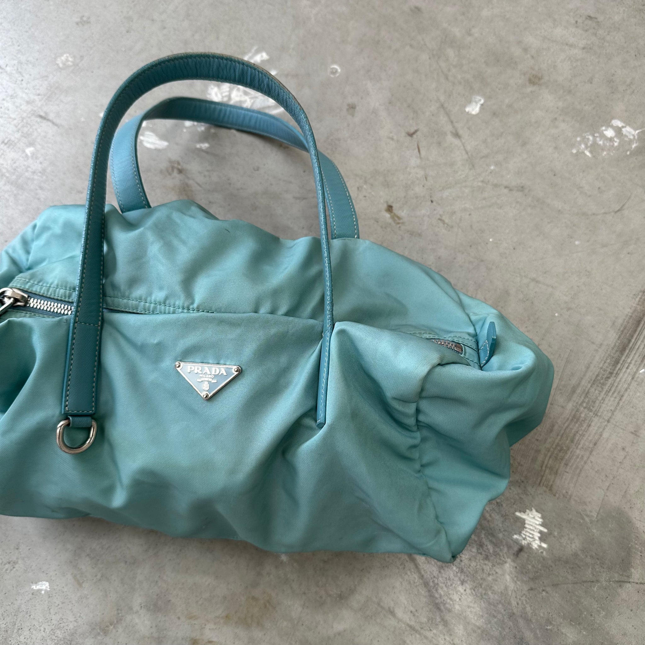 Prada Light Blue Mini Duffle Bag