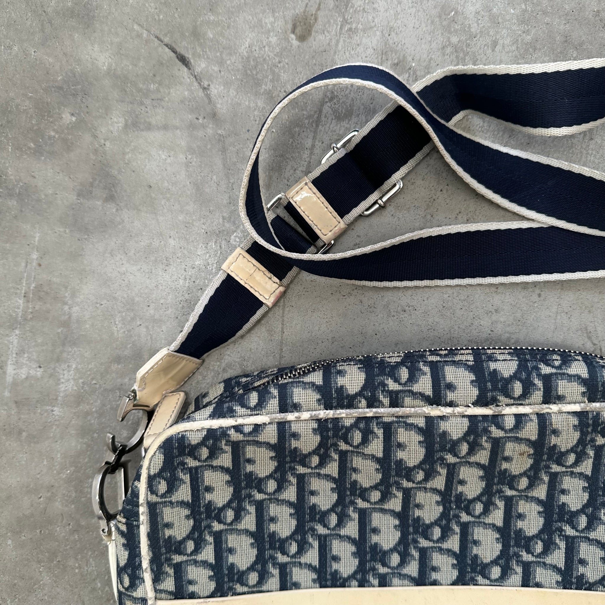 Dior Oblique Trotter Crossbody Bag Navy