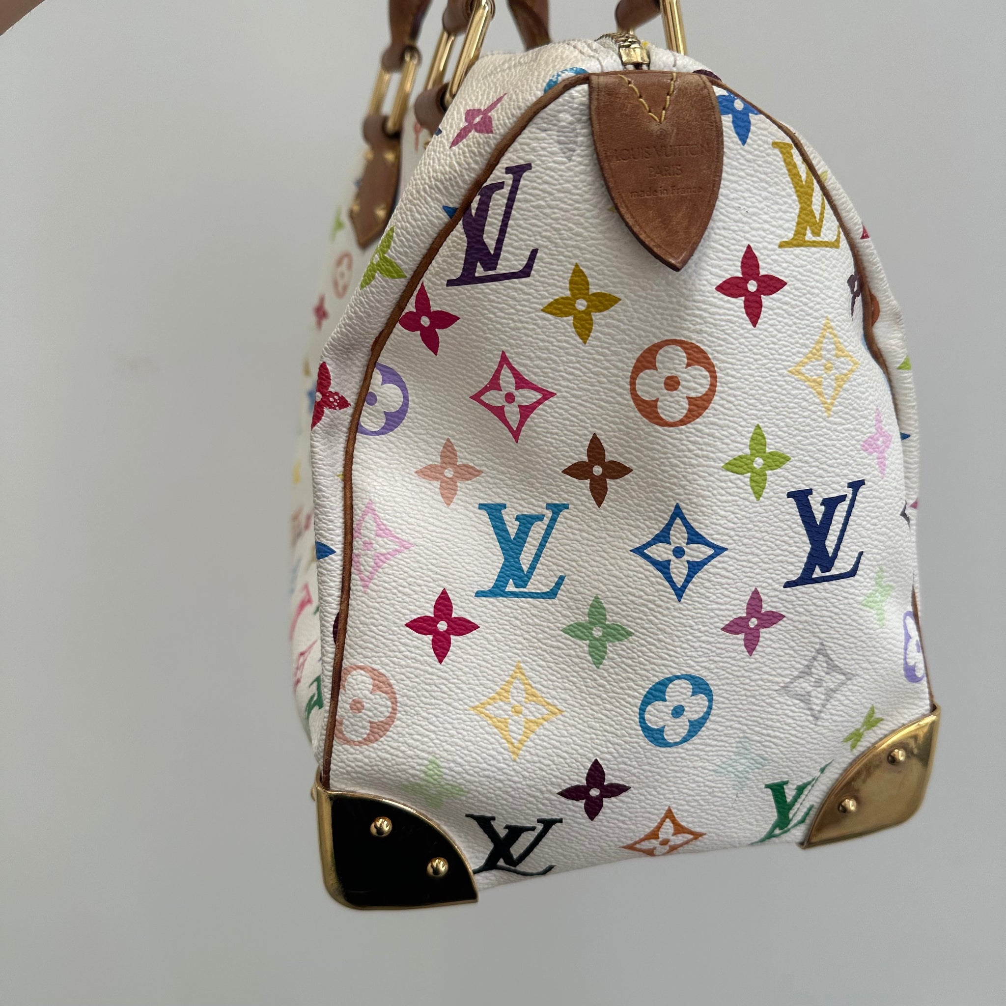 Louis Vuitton Takashi Murakami Speedy 30 Handbag Multicolour/White