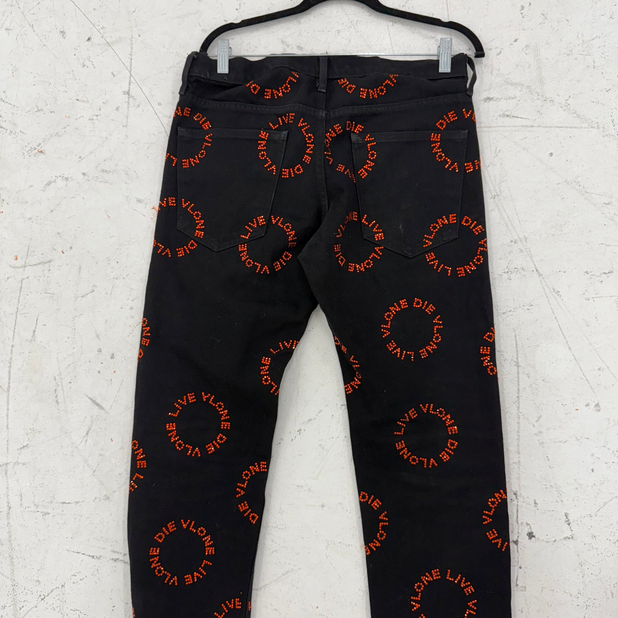 Vlone Rhinestone Jeans Black W32