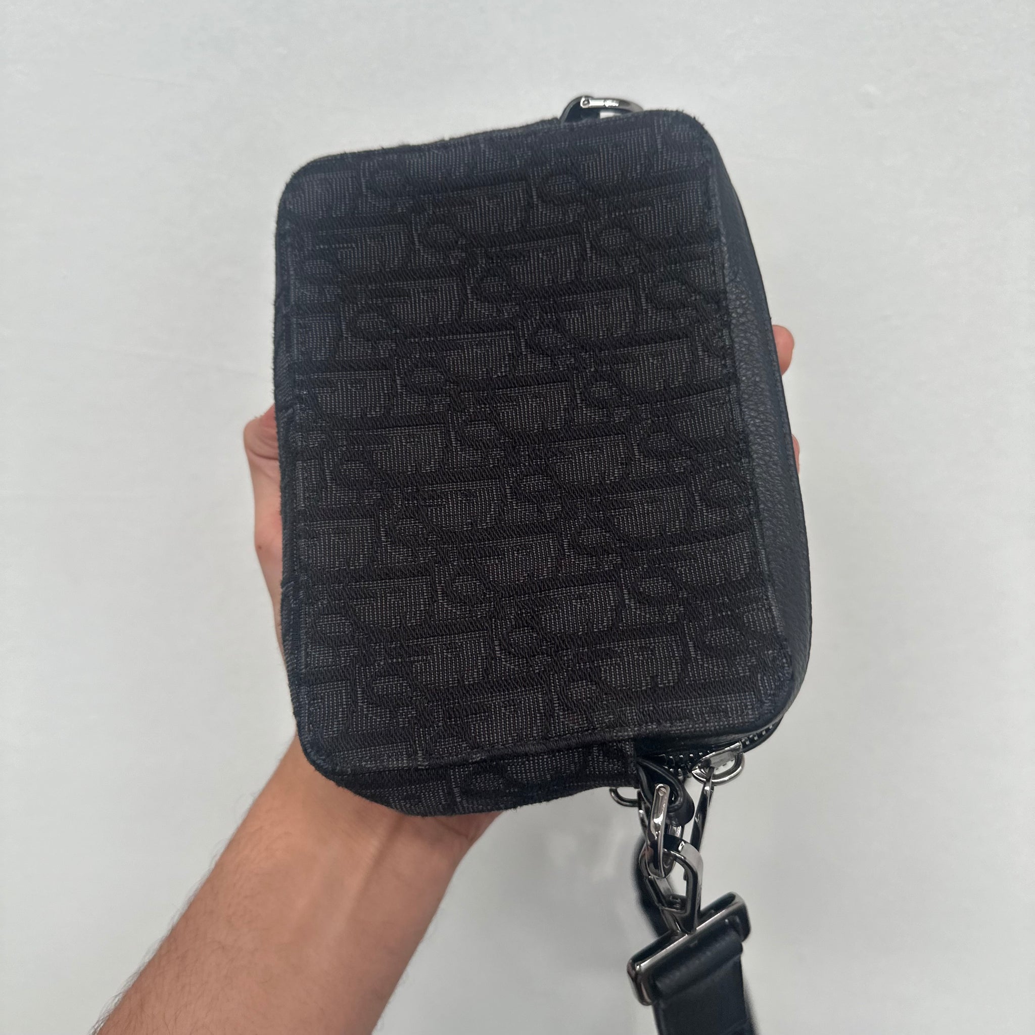 Dior Oblique Jacquard Crossbody Bag Black