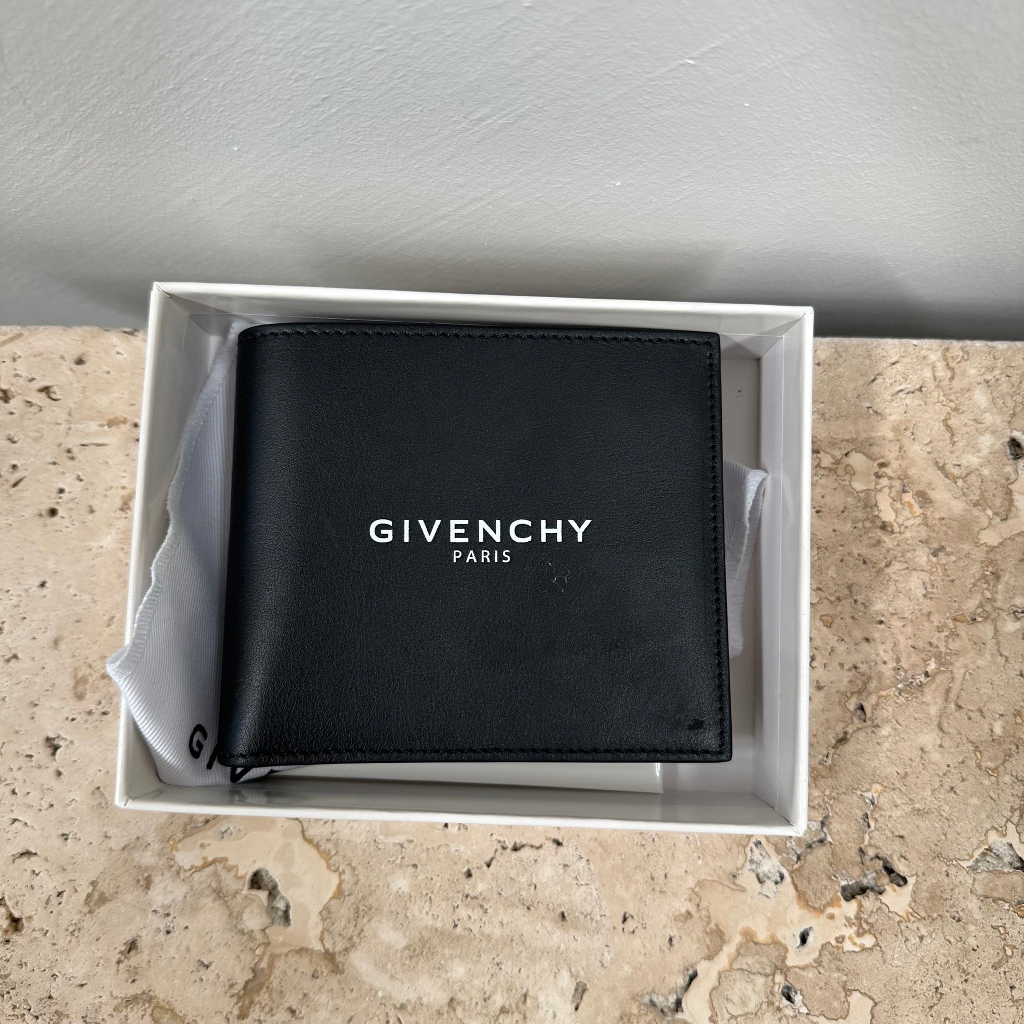 Givenchy Black Logo Bi Fold Wallet