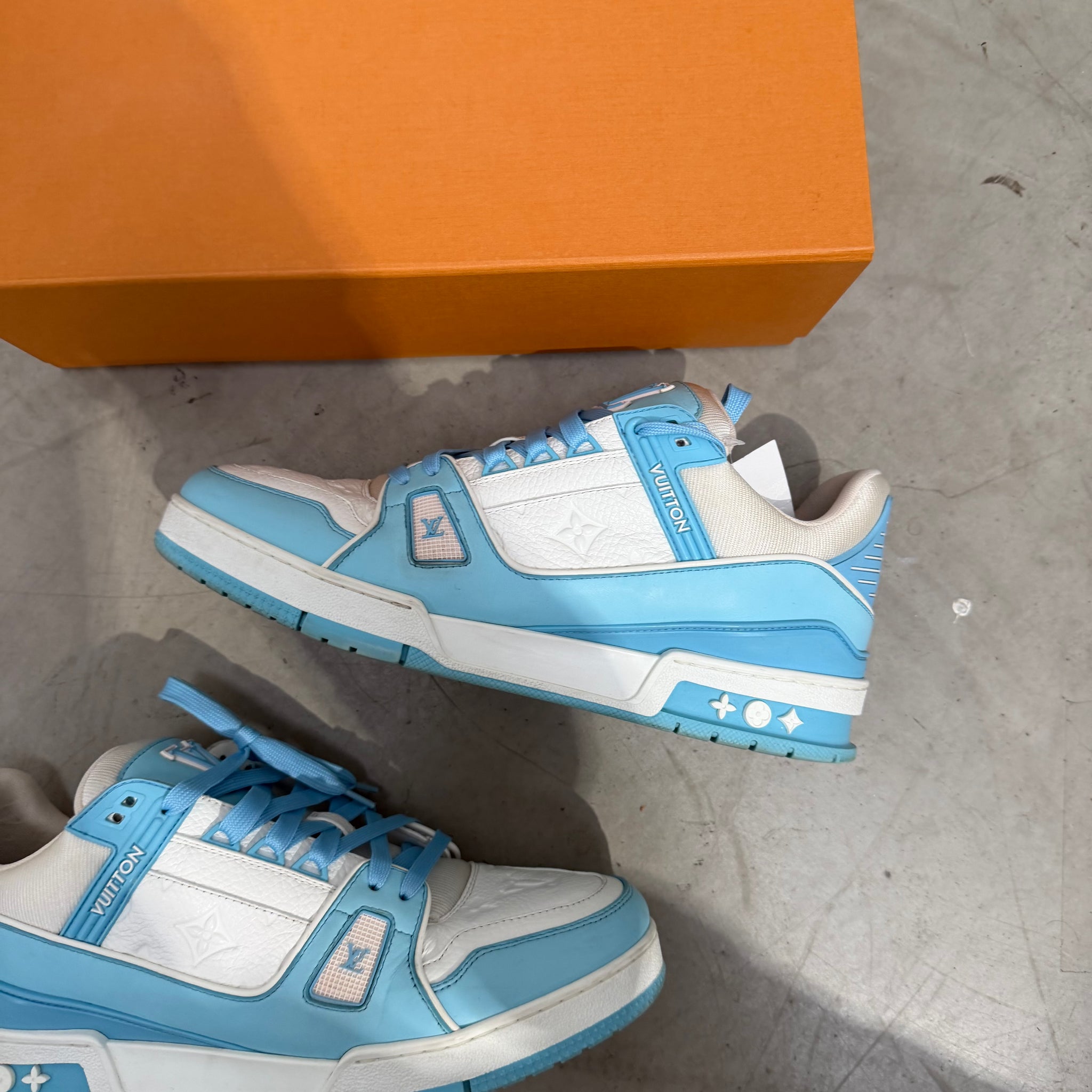 Louis Vuitton LV Trainer Sneakers White Blue (fits US11-11.5)