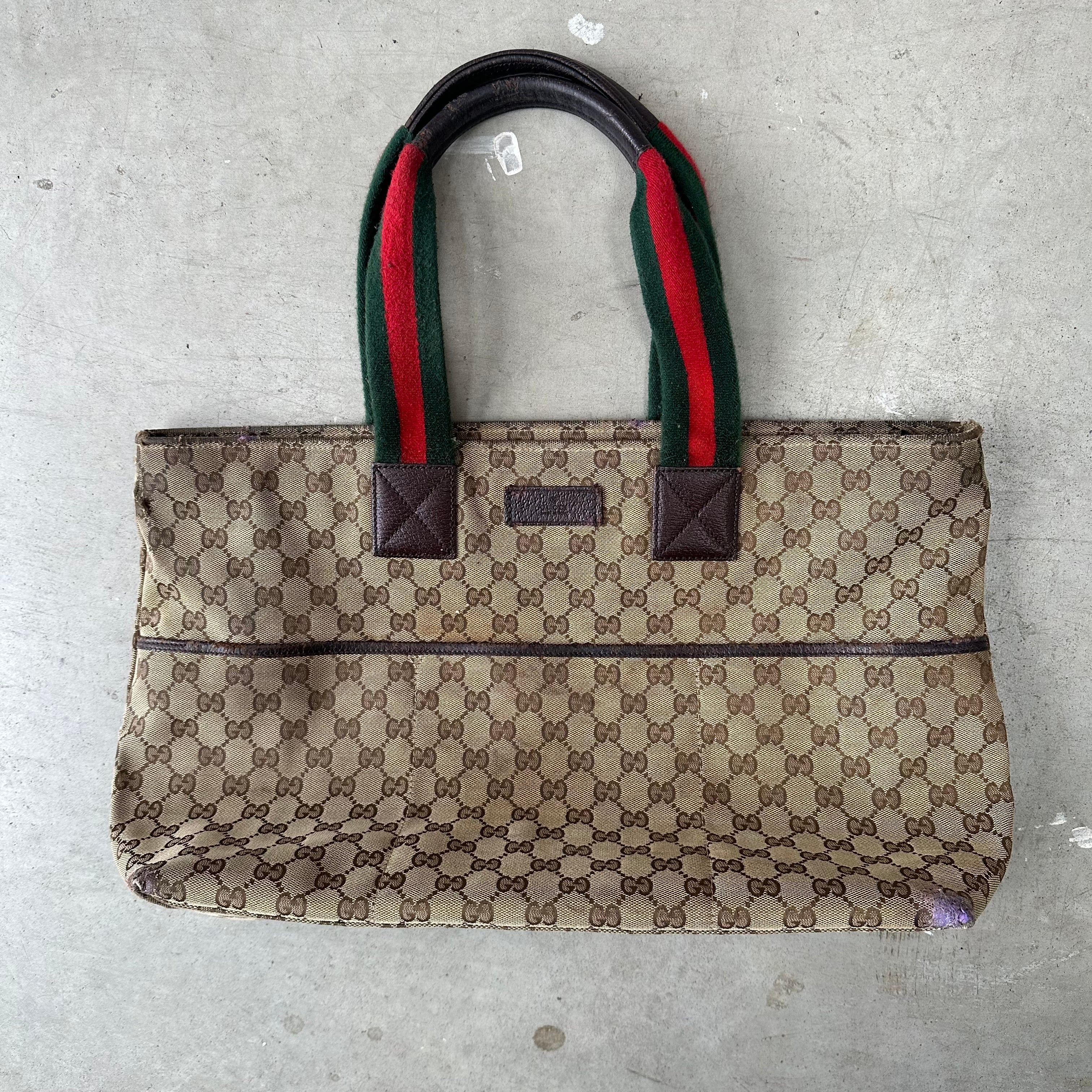 Gucci handbag with on sale red and green stripe