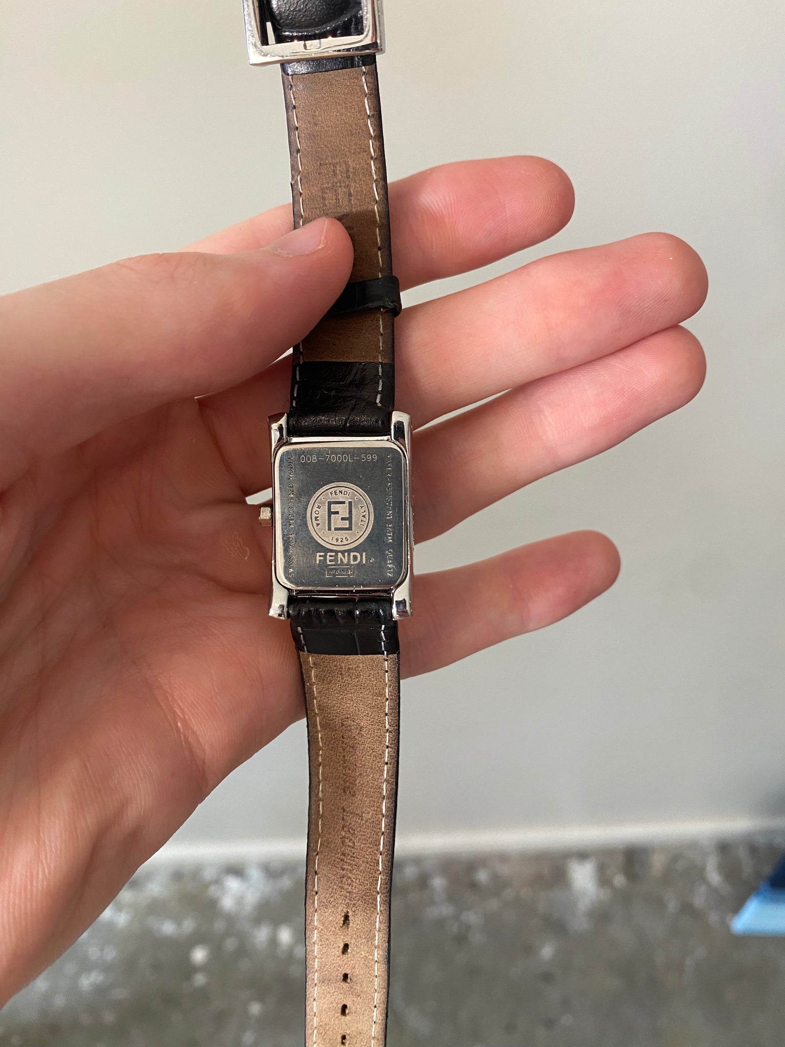 Fendi Tank Leather Strap Watch
