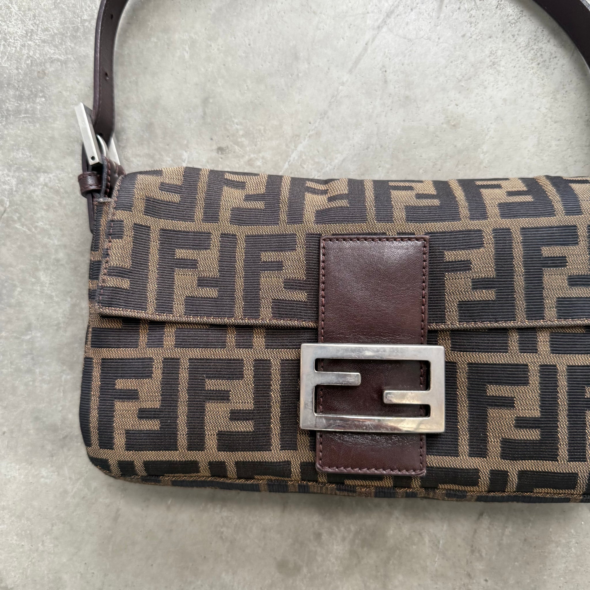 Fendi Zucca Print Baguette Bag