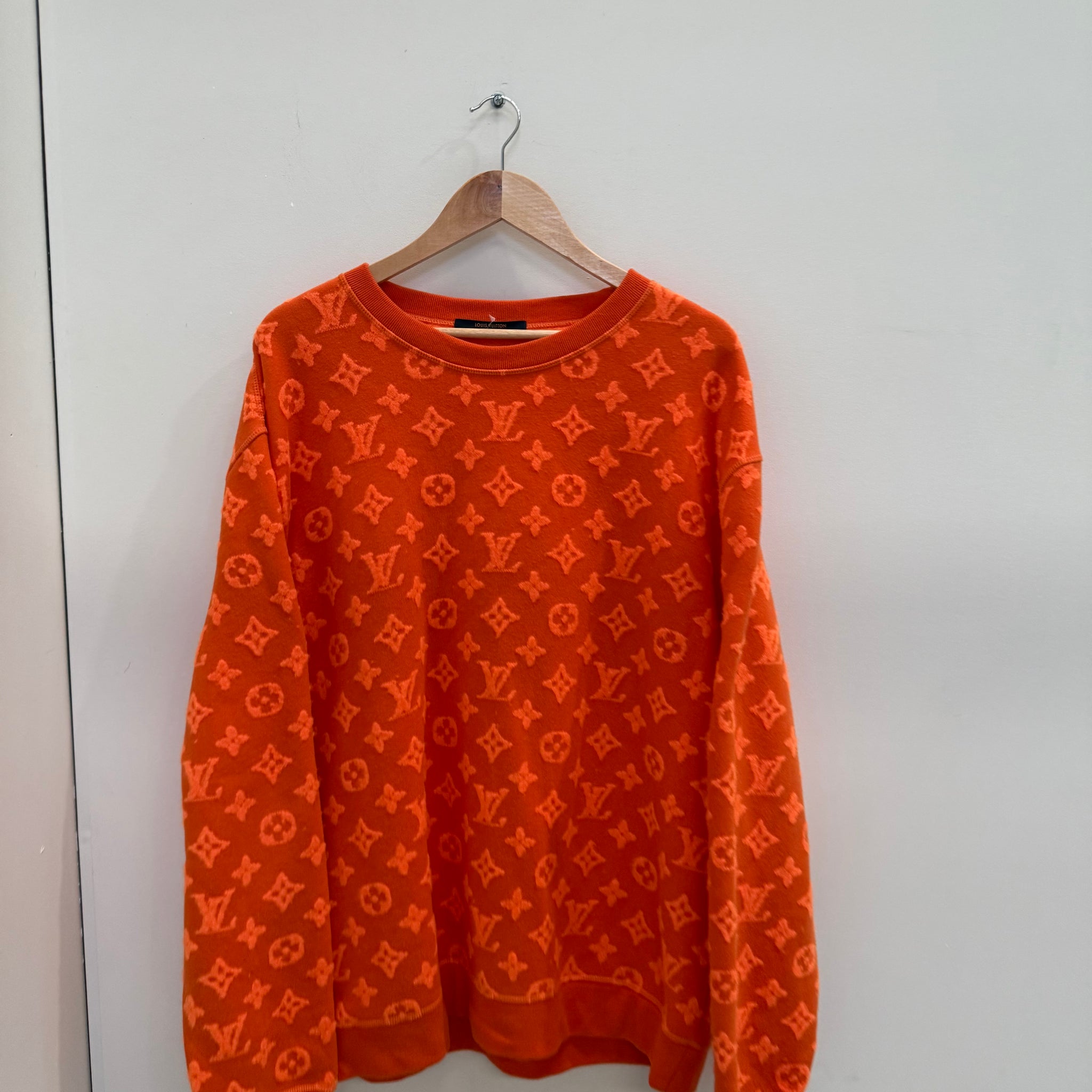 Louis Vuitton Orange Monogram Jacquard Sweater (Size XXL)