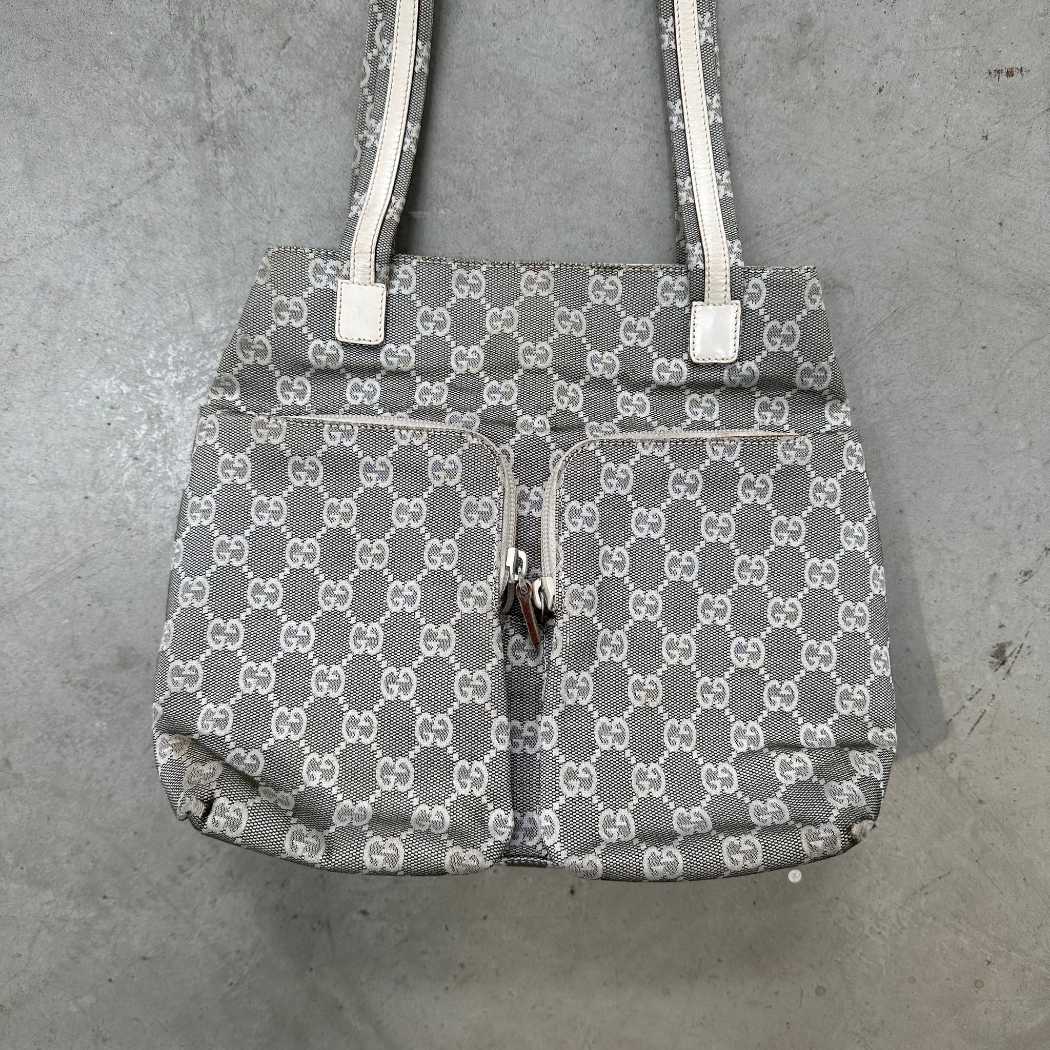 Gucci Denim Double Zip Tote Bag