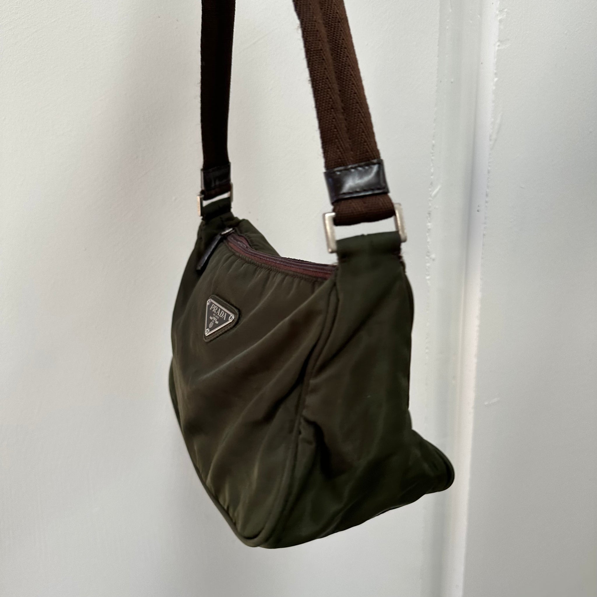 Prada Nylon Shoulder Bag Green
