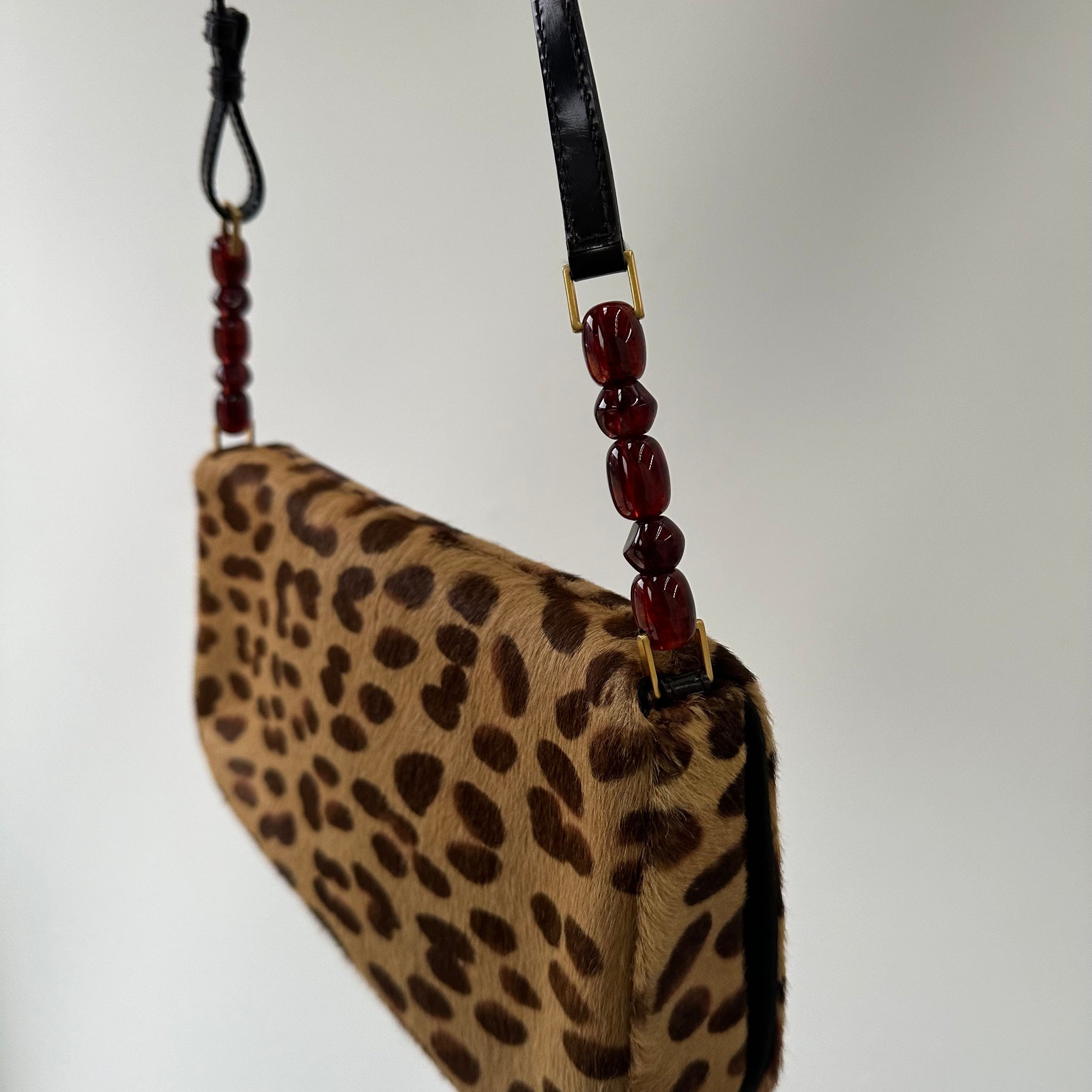 Dior Vintage Leopard Print Pony Hair Malice Bag (2000)