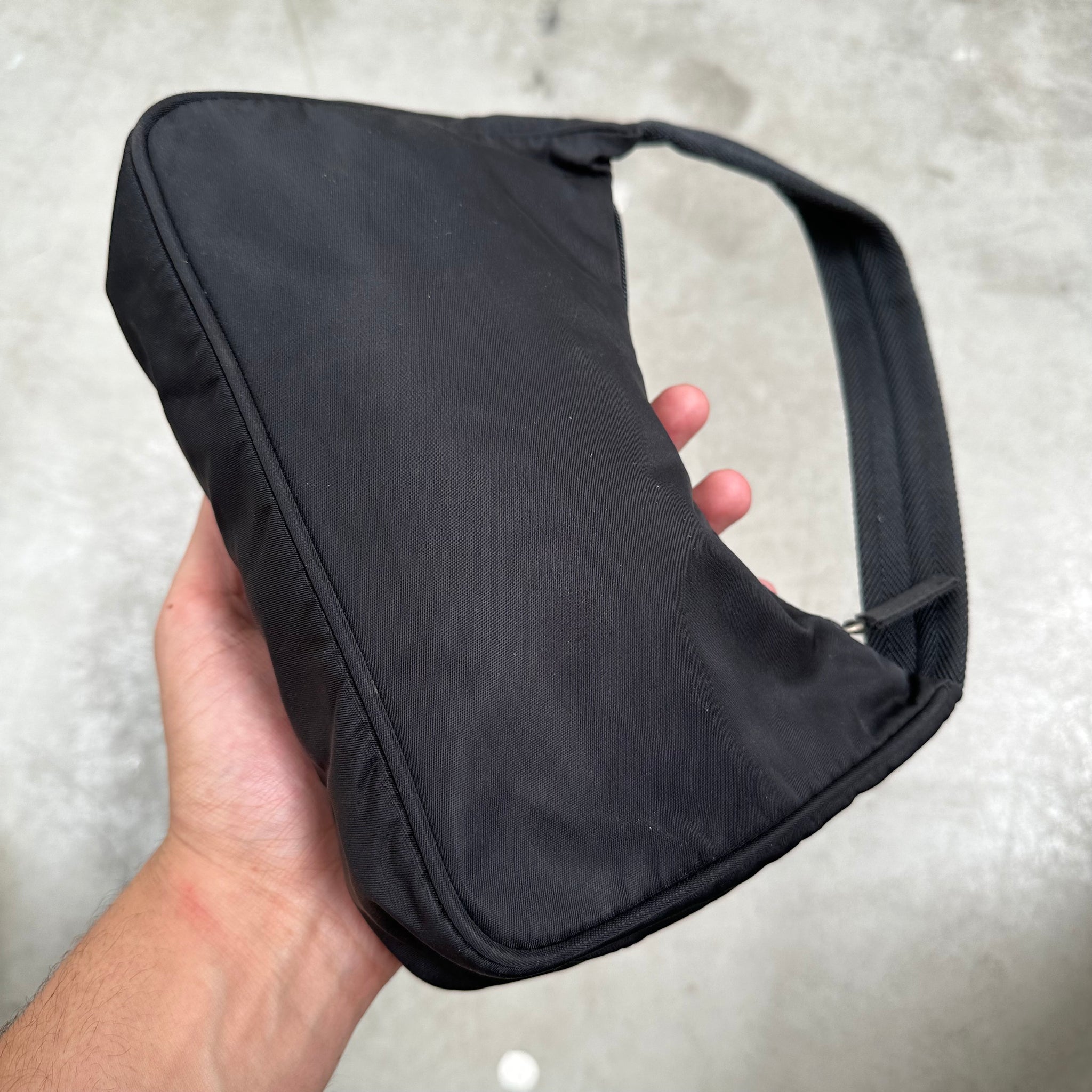 Prada Black Nylon Shoulder Hobo Bag
