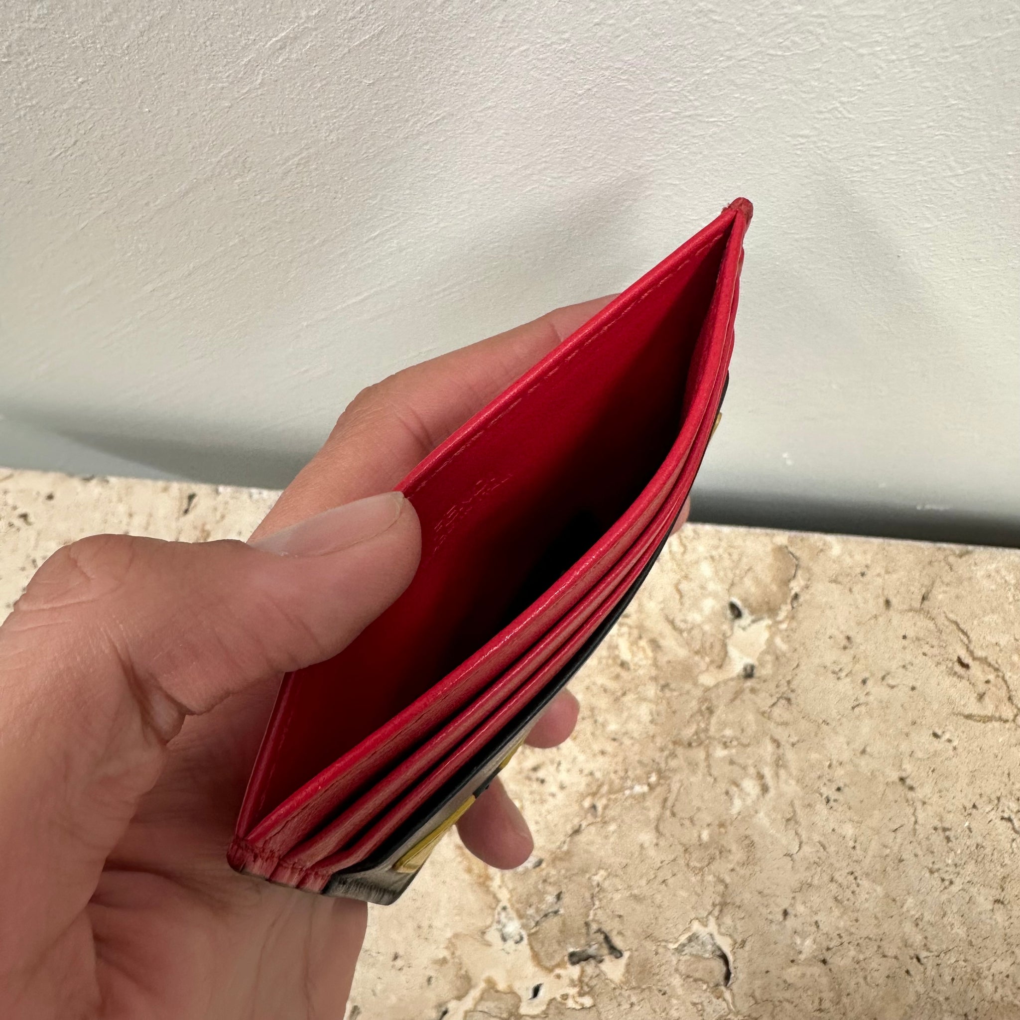 Fendi Bug Eyes Leather Card Holder