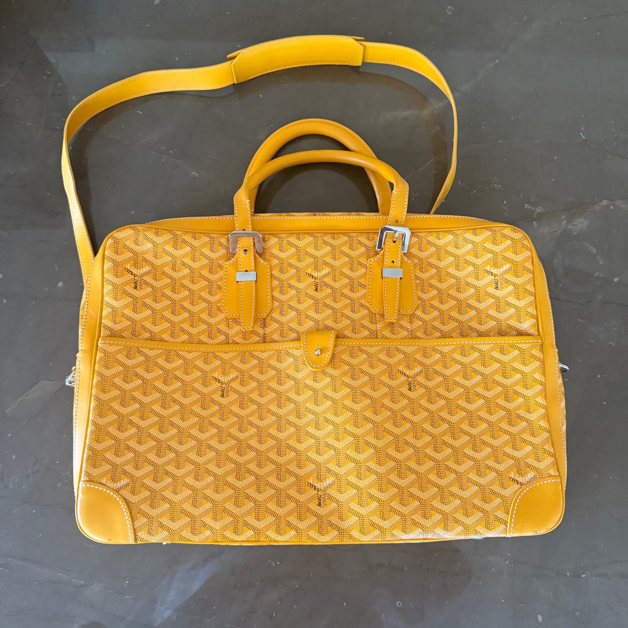 Goyard Ambassade Briefcase Bag Yellow