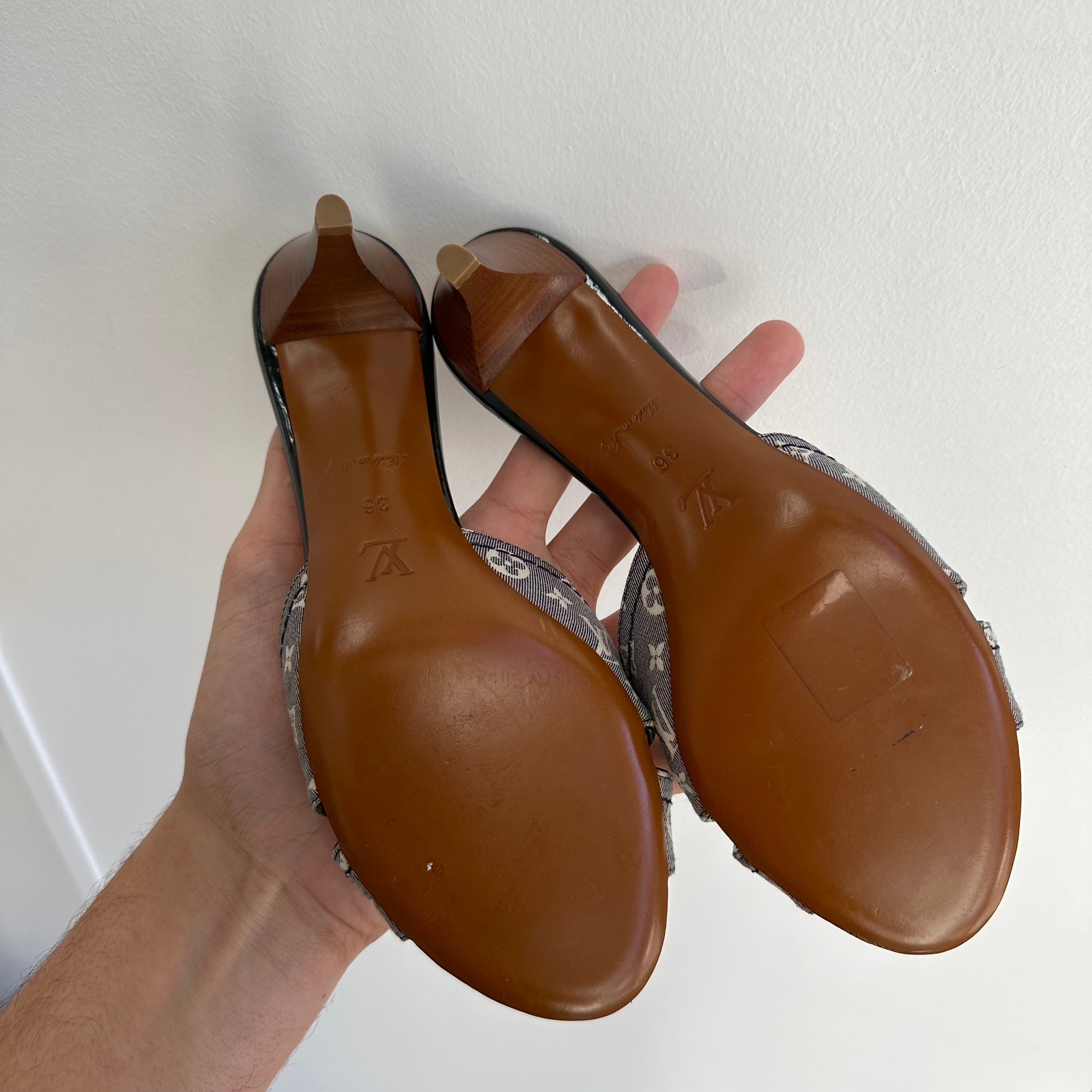 Louis Vuitton Monogram Idylie Cross-Over Heels (Size 36)