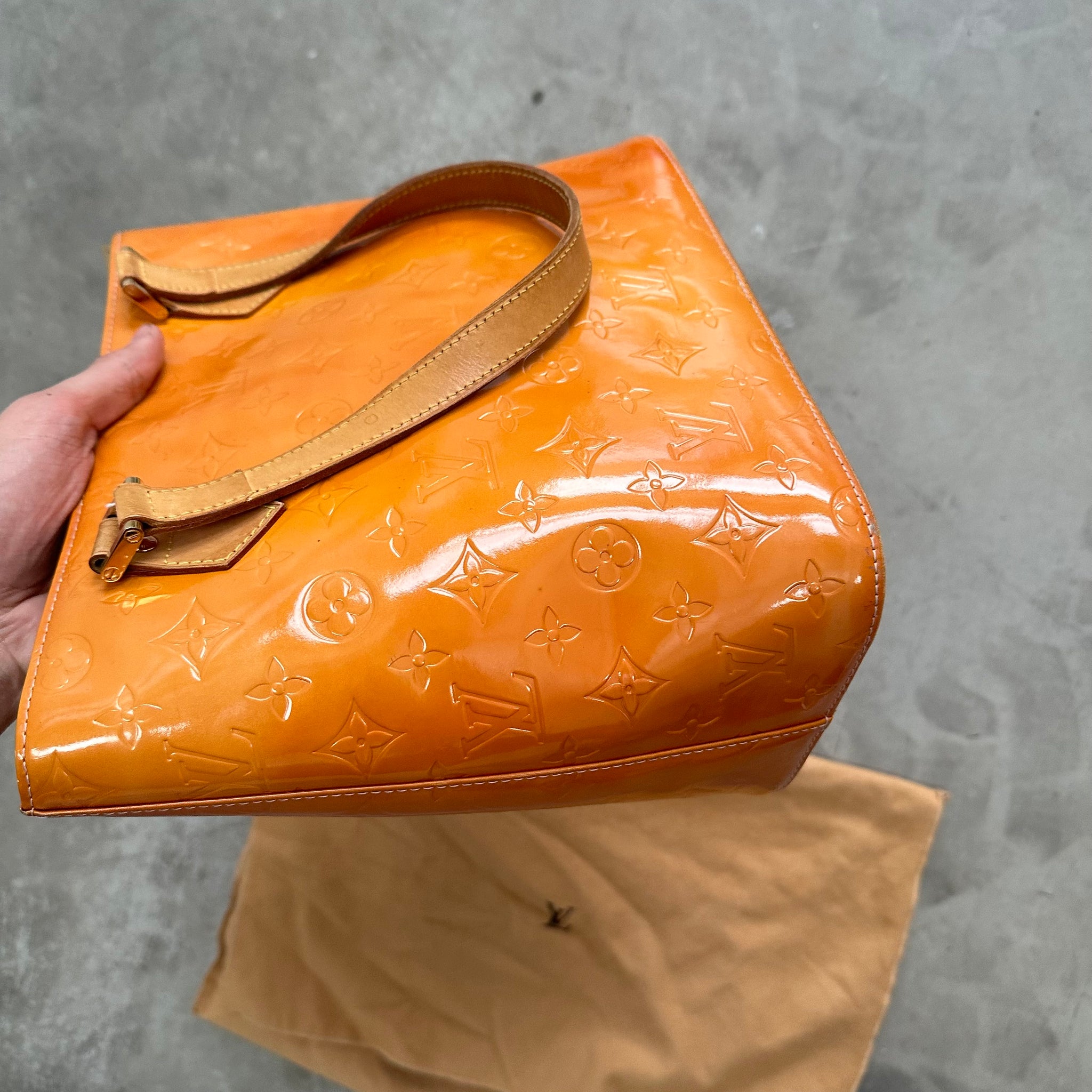 Louis Vuitton Vernis Yellow Houston Shoulder Bag
