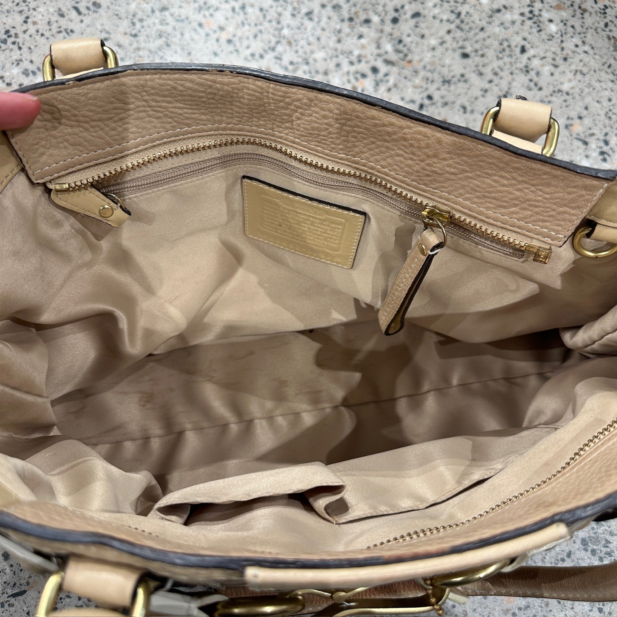 Coach Beige Leather Bag