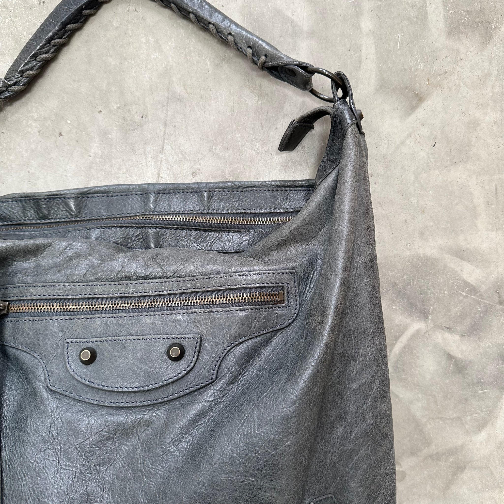 Balenciaga The Day Editors Shoulder Bag Grey