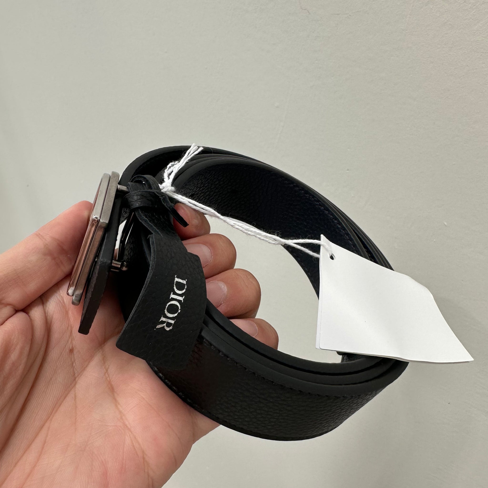 Dior Black Leather Logo Belt (Brand new in box)