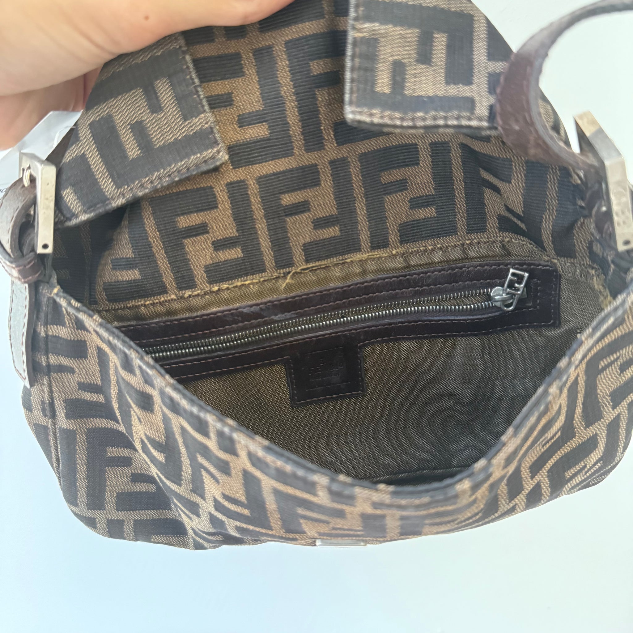 Fendi Zucca Print Baguette Bag