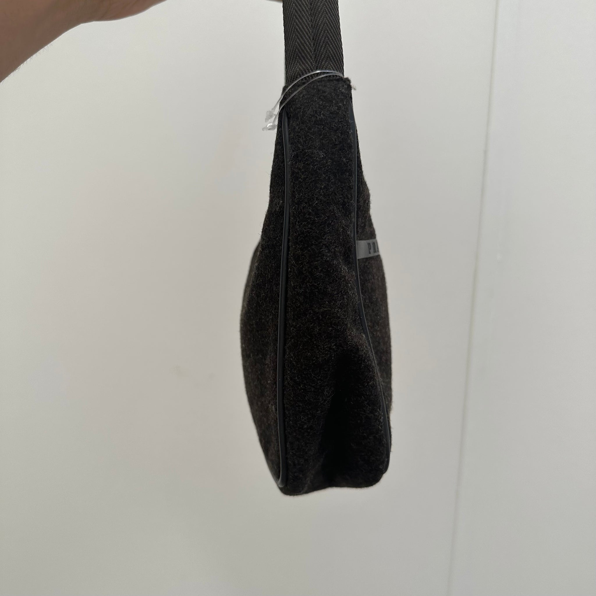 Prada Wool Black Hobo Bag