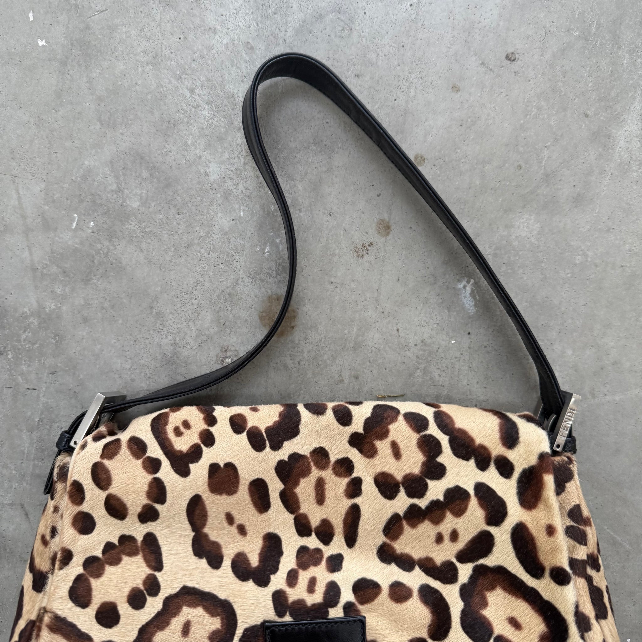 Fendi Leopard Mama Baguette Shoulder Bag