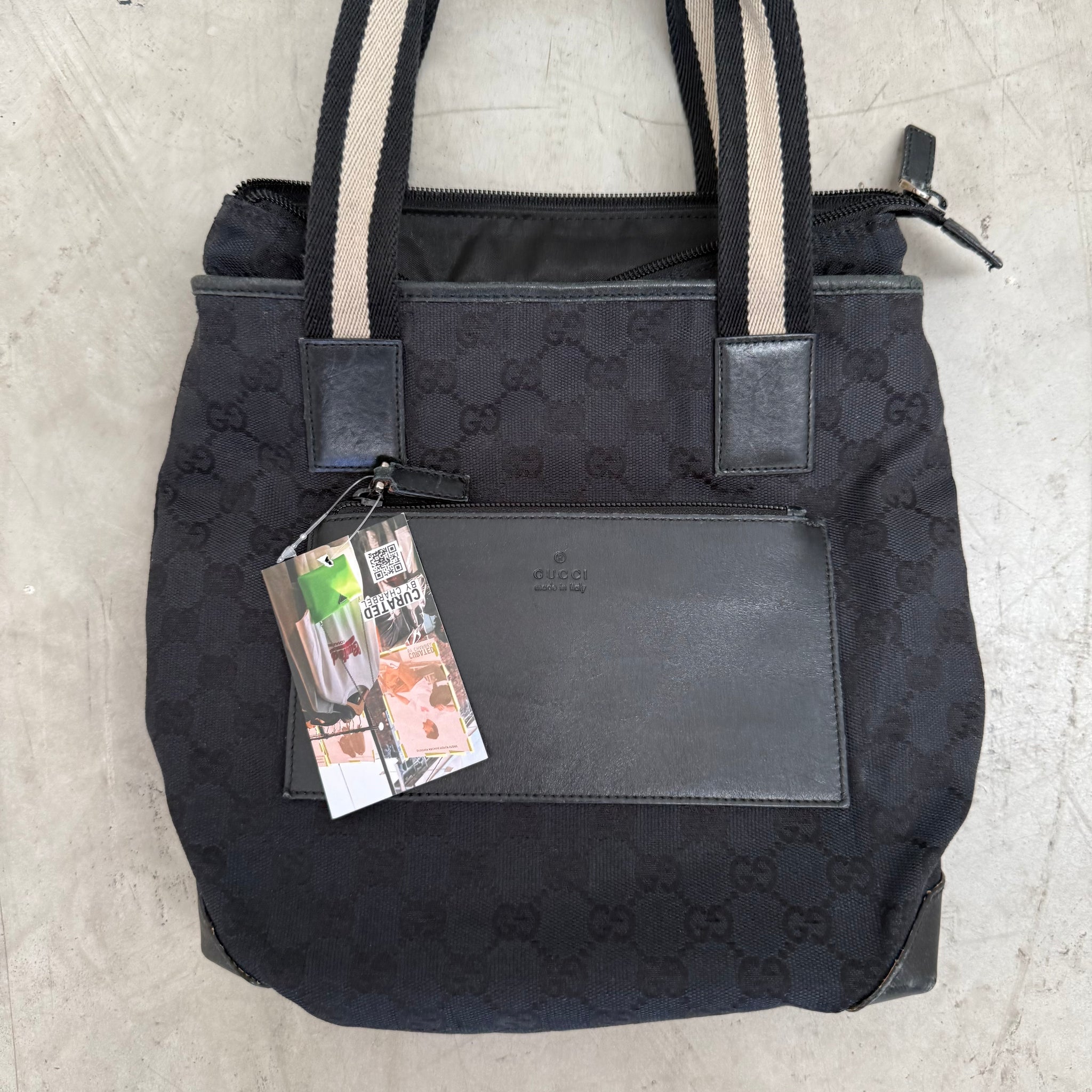 Gucci Front Pocket Black Tote Bag