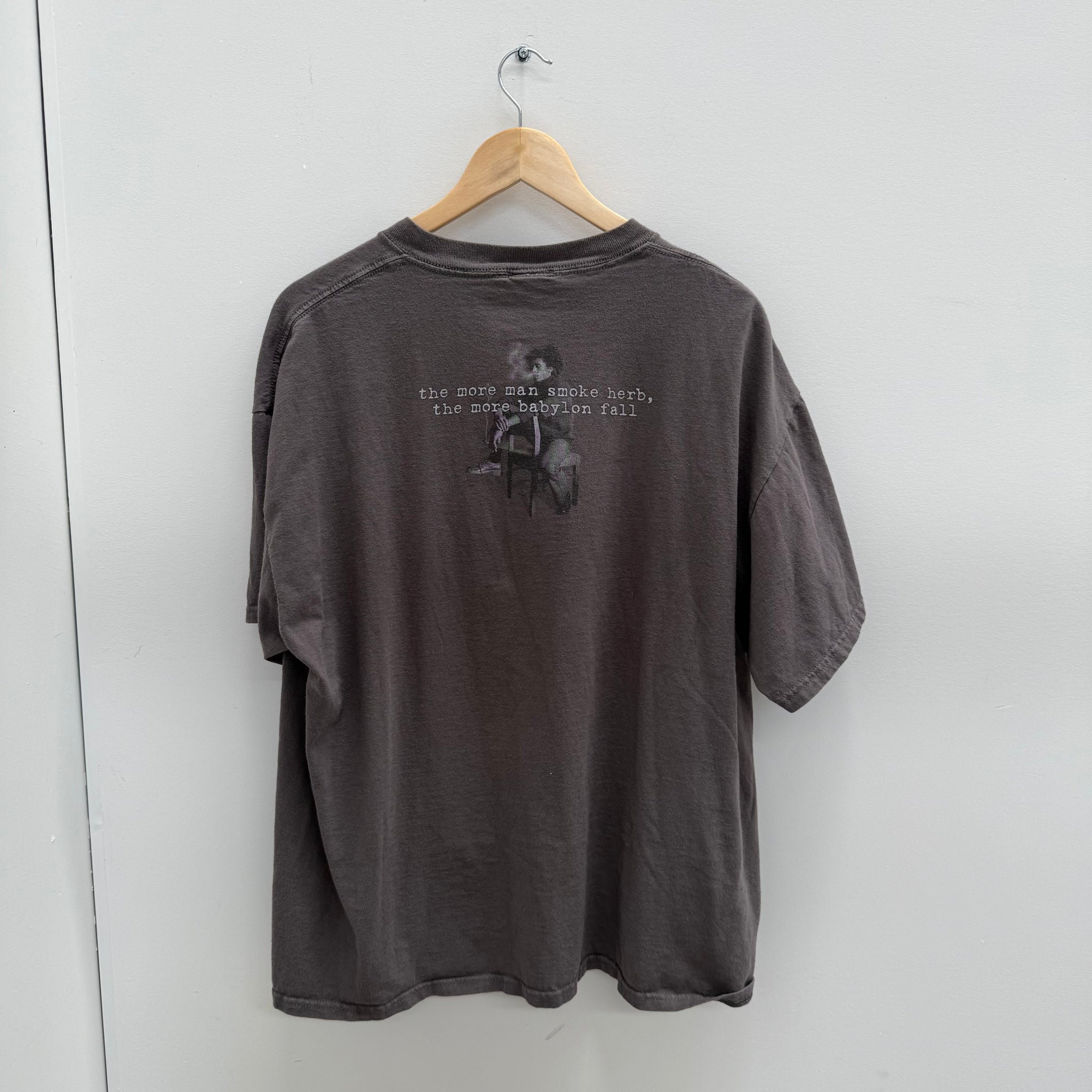 Vintage 90's Bob Marley Herb T-shirt Black (Size XL)
