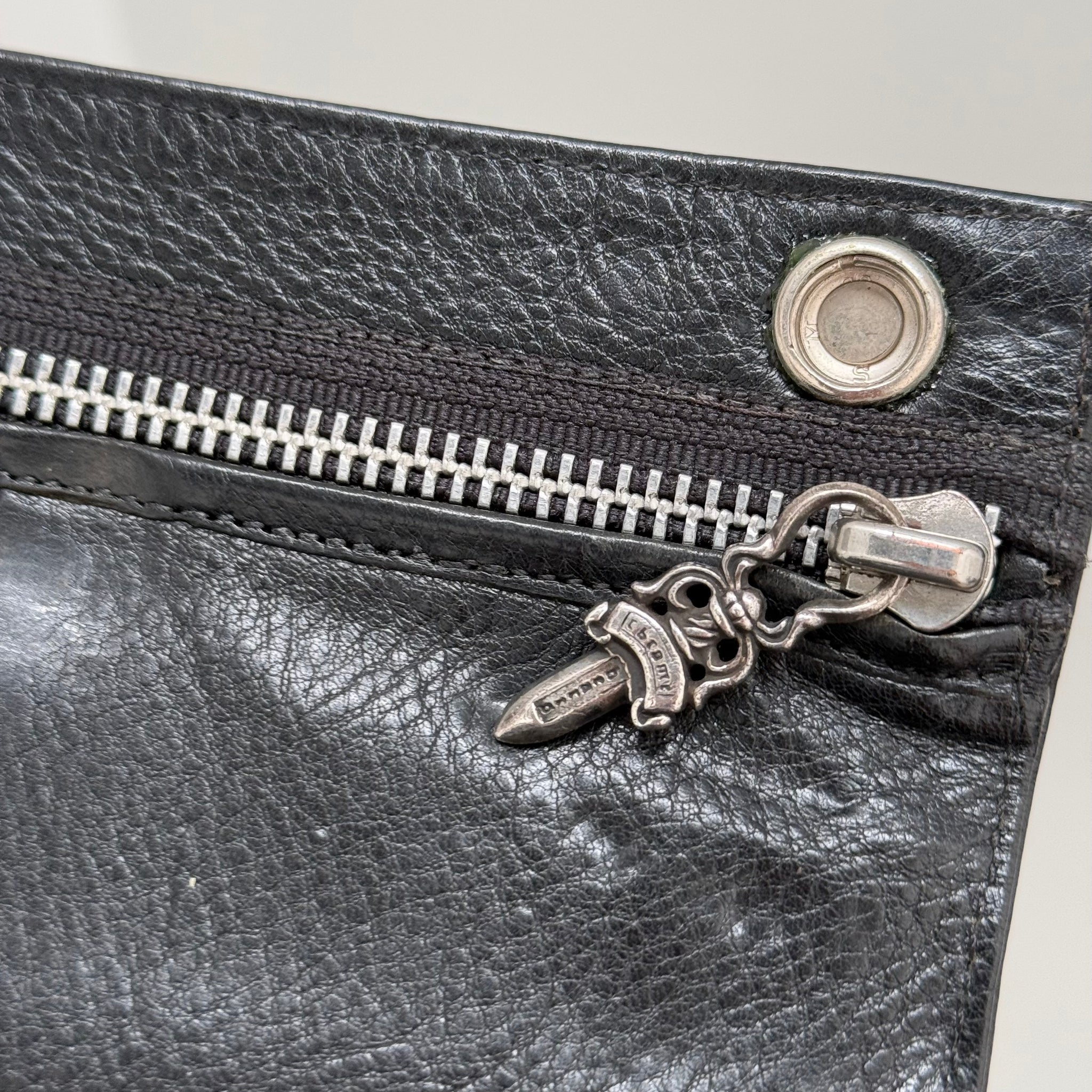Chrome Hearts Double Button Snap Wallet Black