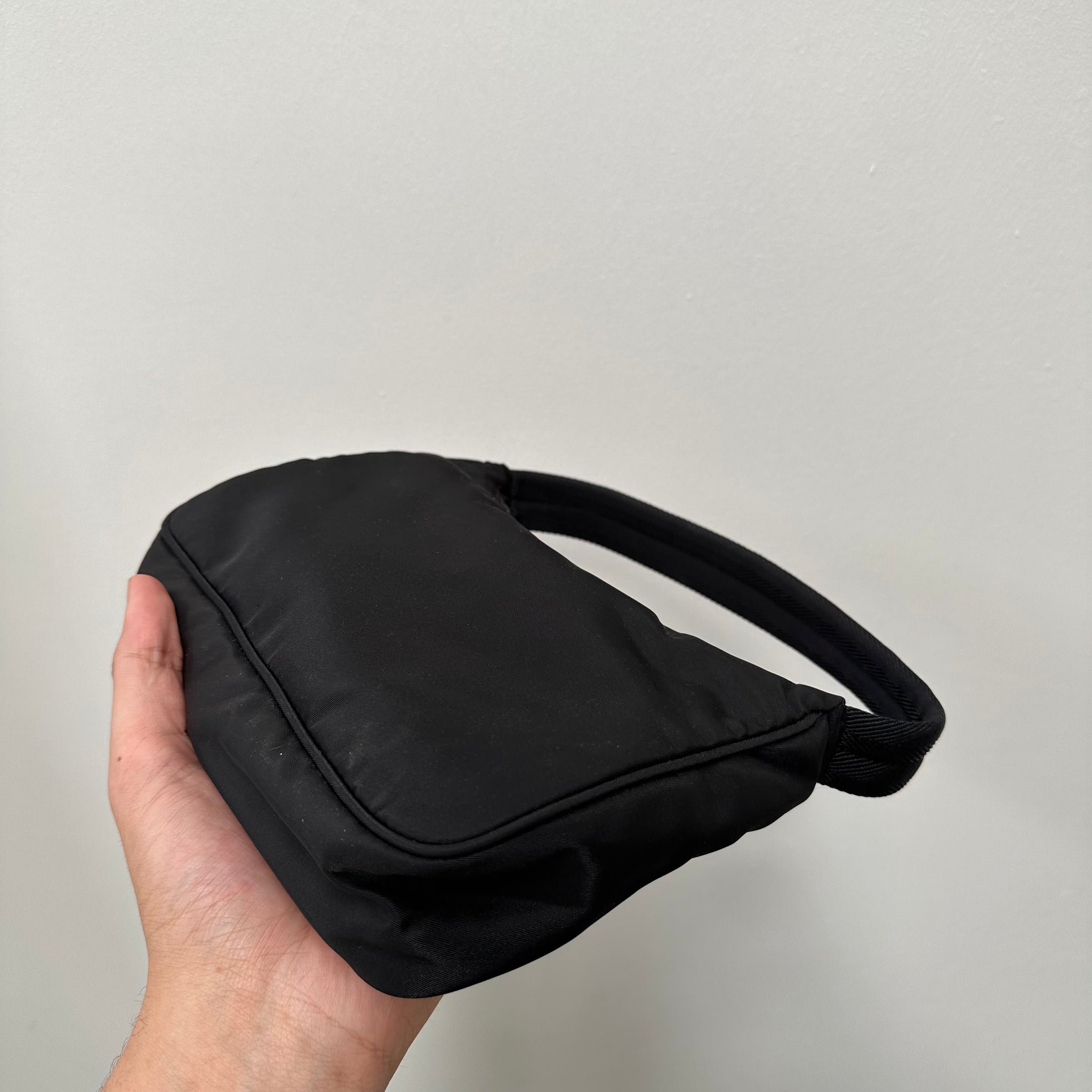 Prada Black Nylon Shoulder Hobo Bag