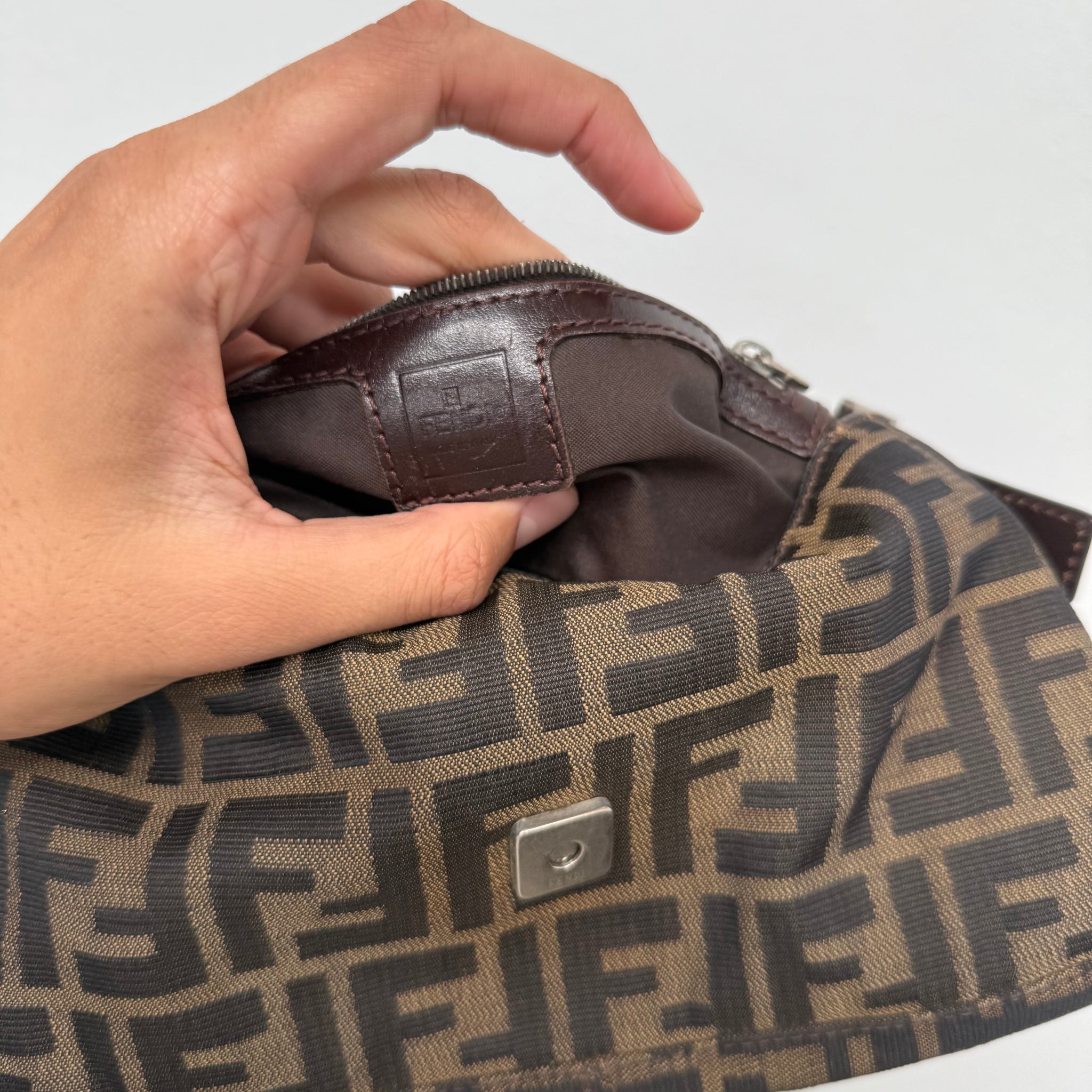 Fendi Zucca Print Baguette Bag