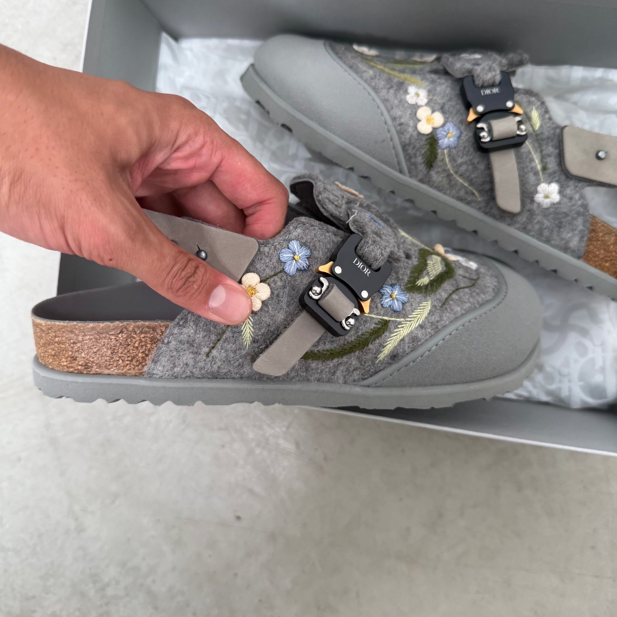 Dior by Birkenstock Mule with Flowers (Size 41)