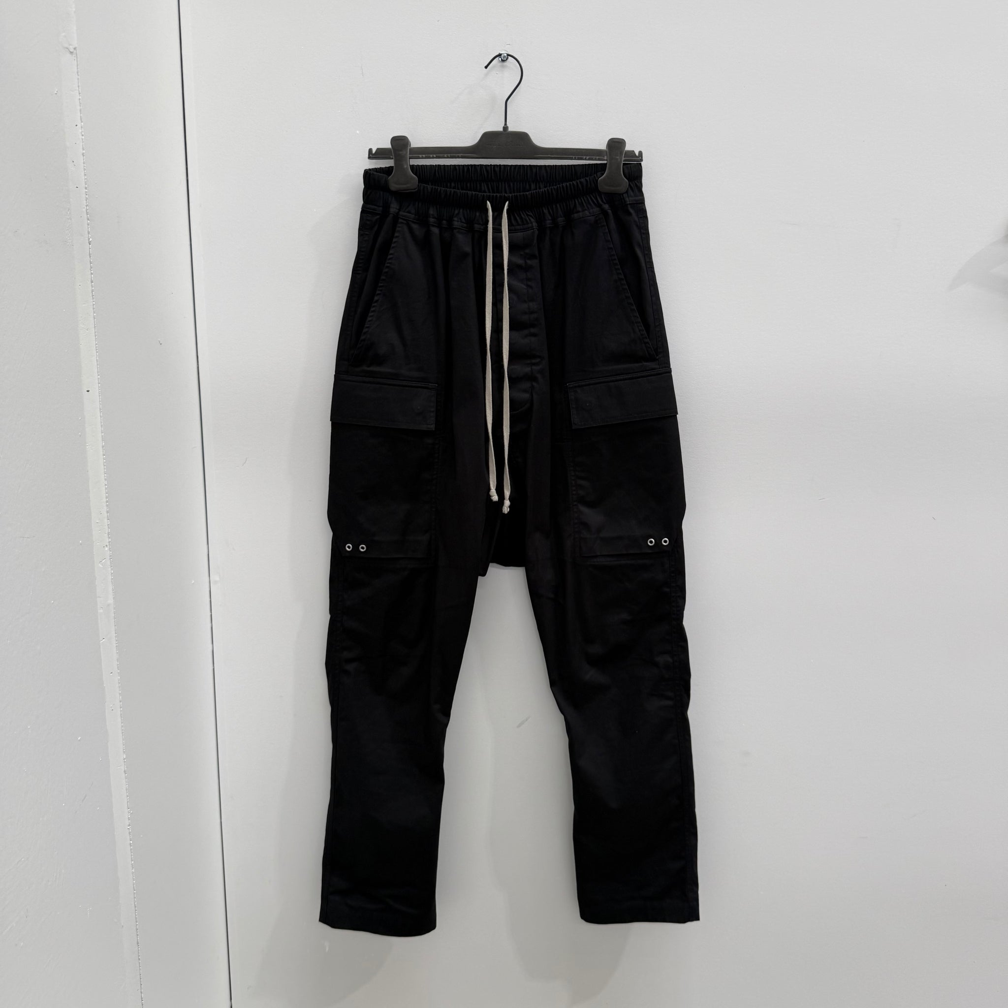 Rick Owens FW22 Black Long Cotton Cargo Pant (Size 46)