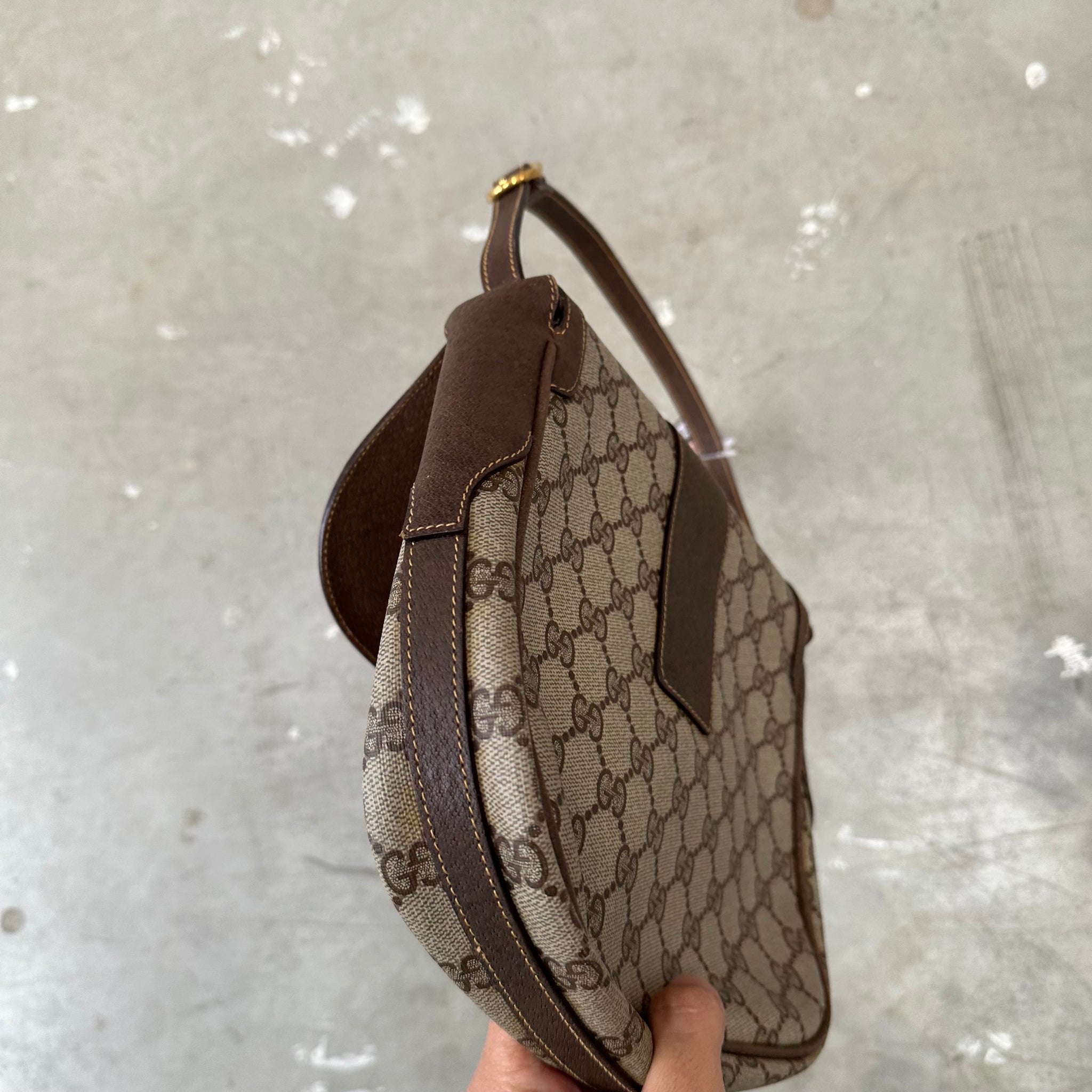 Gucci Centre Logo GG Print Shoulder Bag