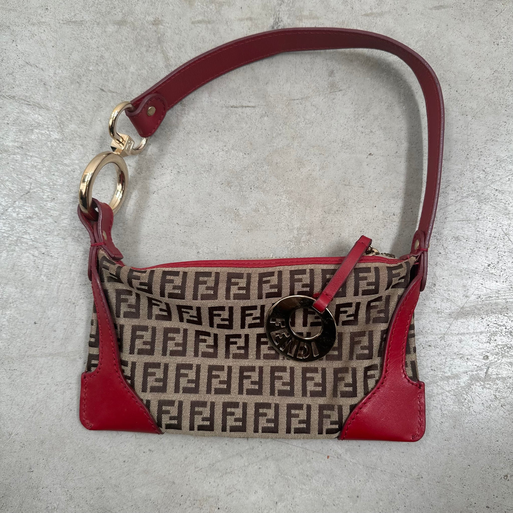 Fendi Red Zucchino Chef Mini Shoulder Bag