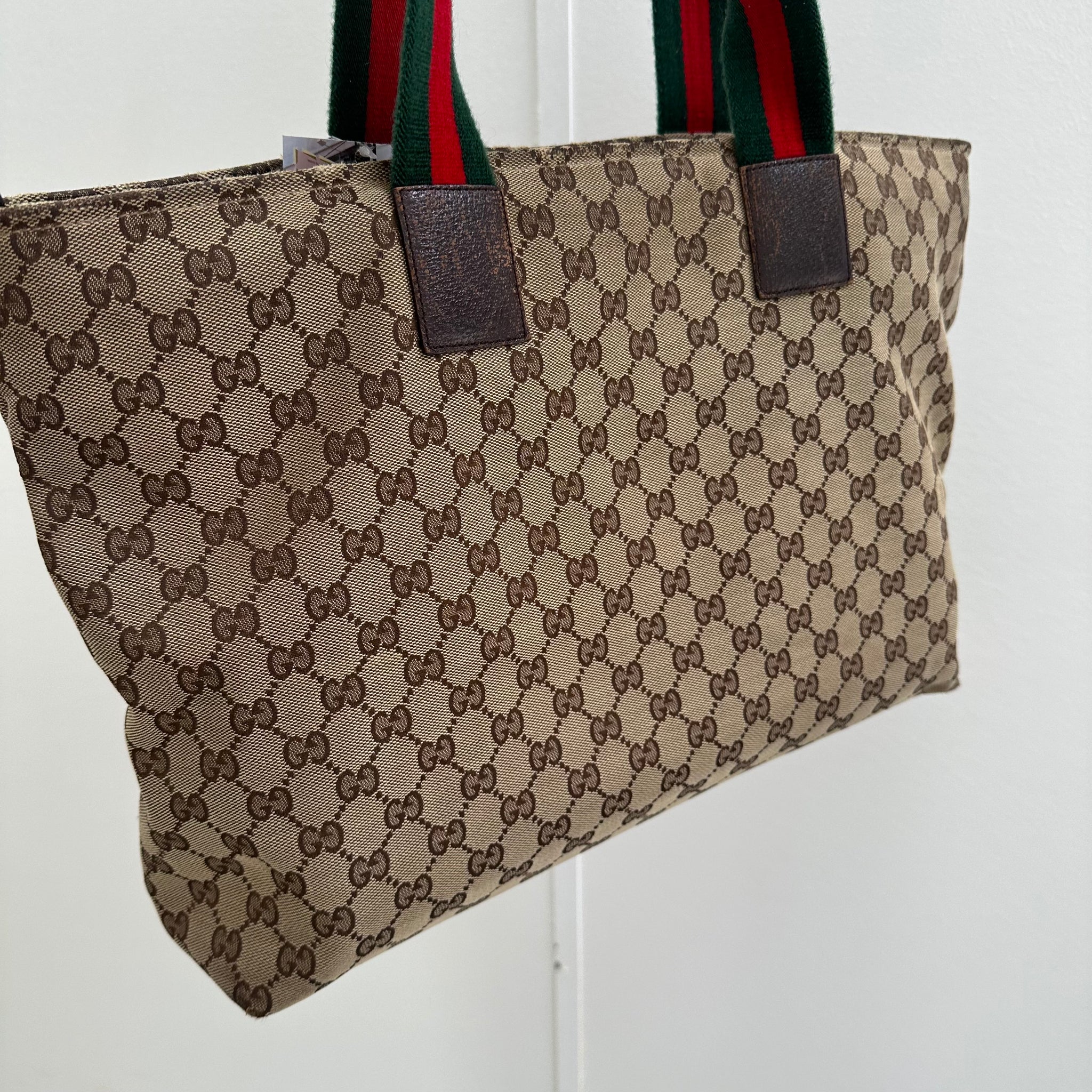 Gucci Stripe Strap Rectangle Tote Bag