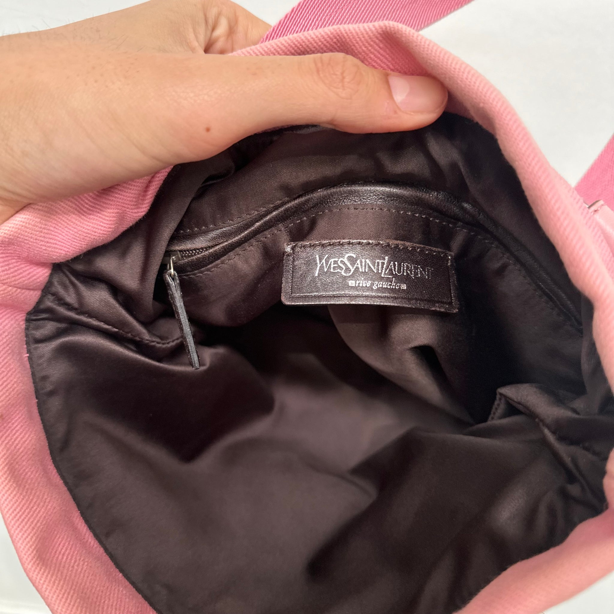 Saint Laurent YSL Logo Kahala Tote Bag Pink