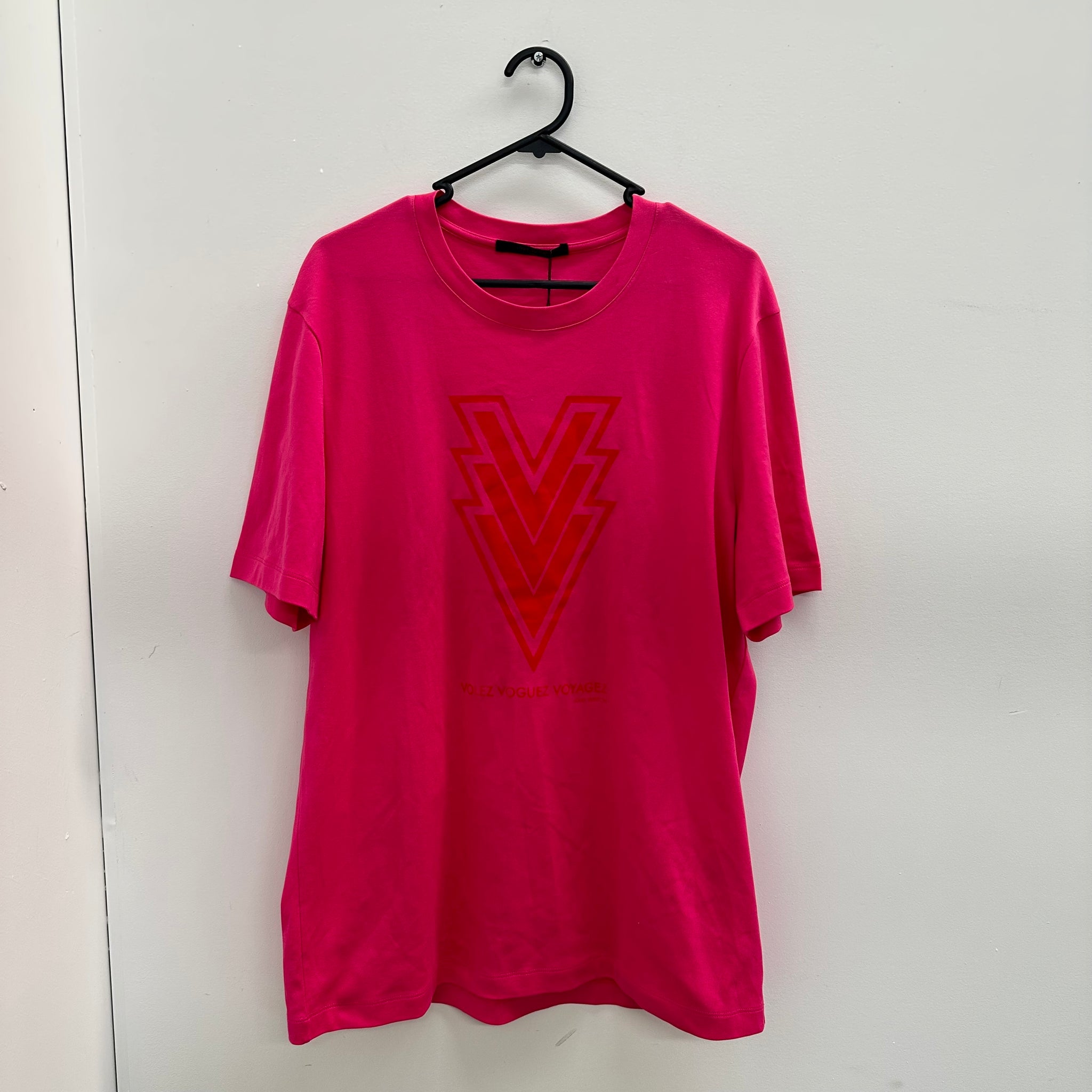 Louis Vuitton Pink Logo Voyage Tshirt (Size XL)