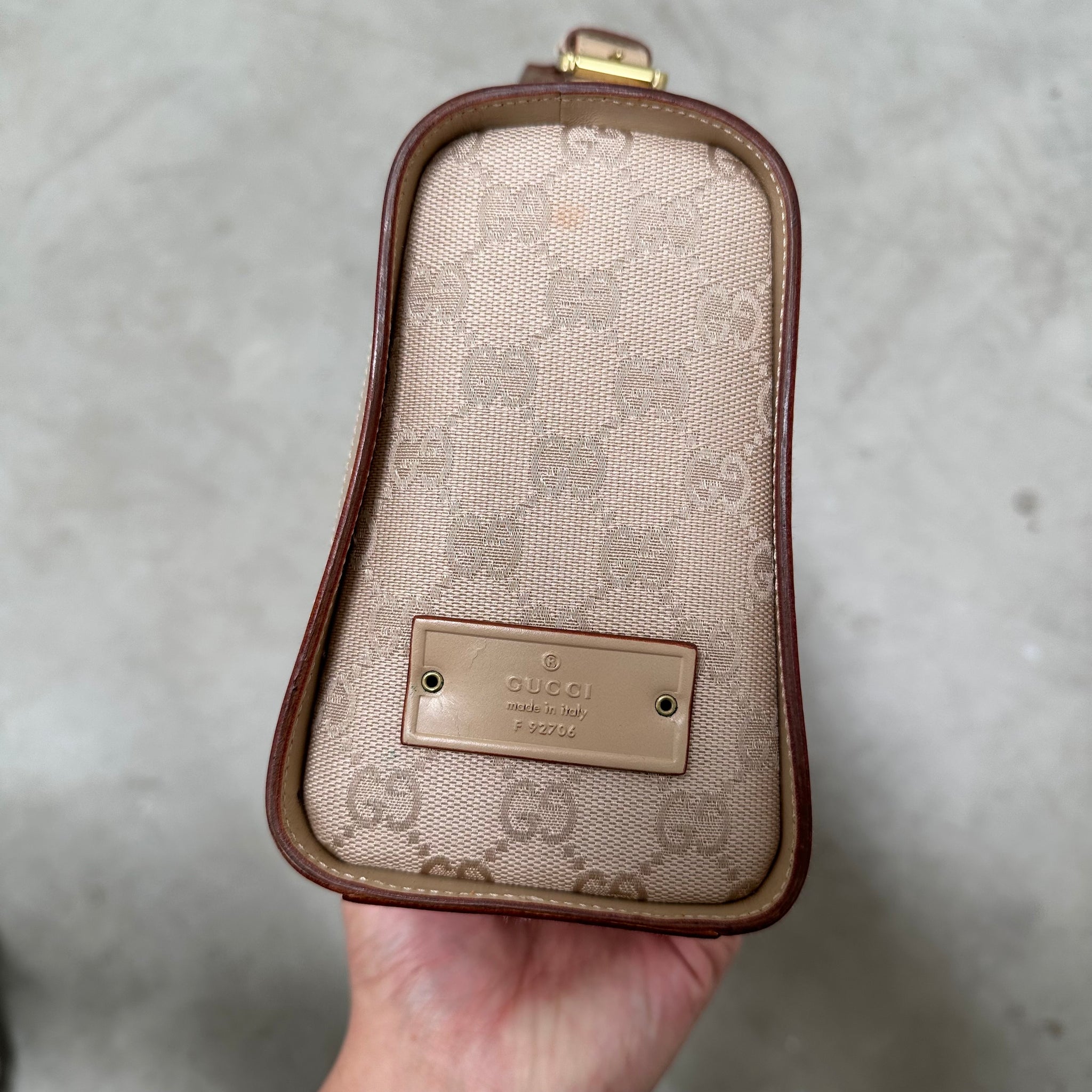 Gucci Beige GG Logo Shoulder Bag