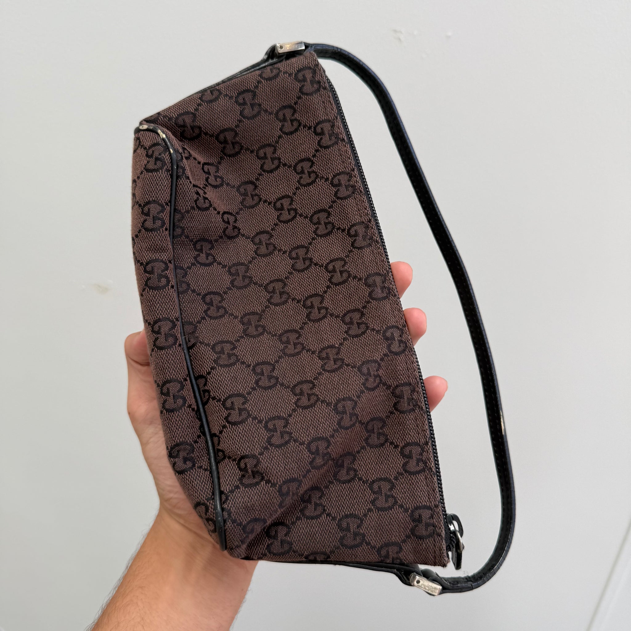 Gucci Boat Pochette Canvas Brown