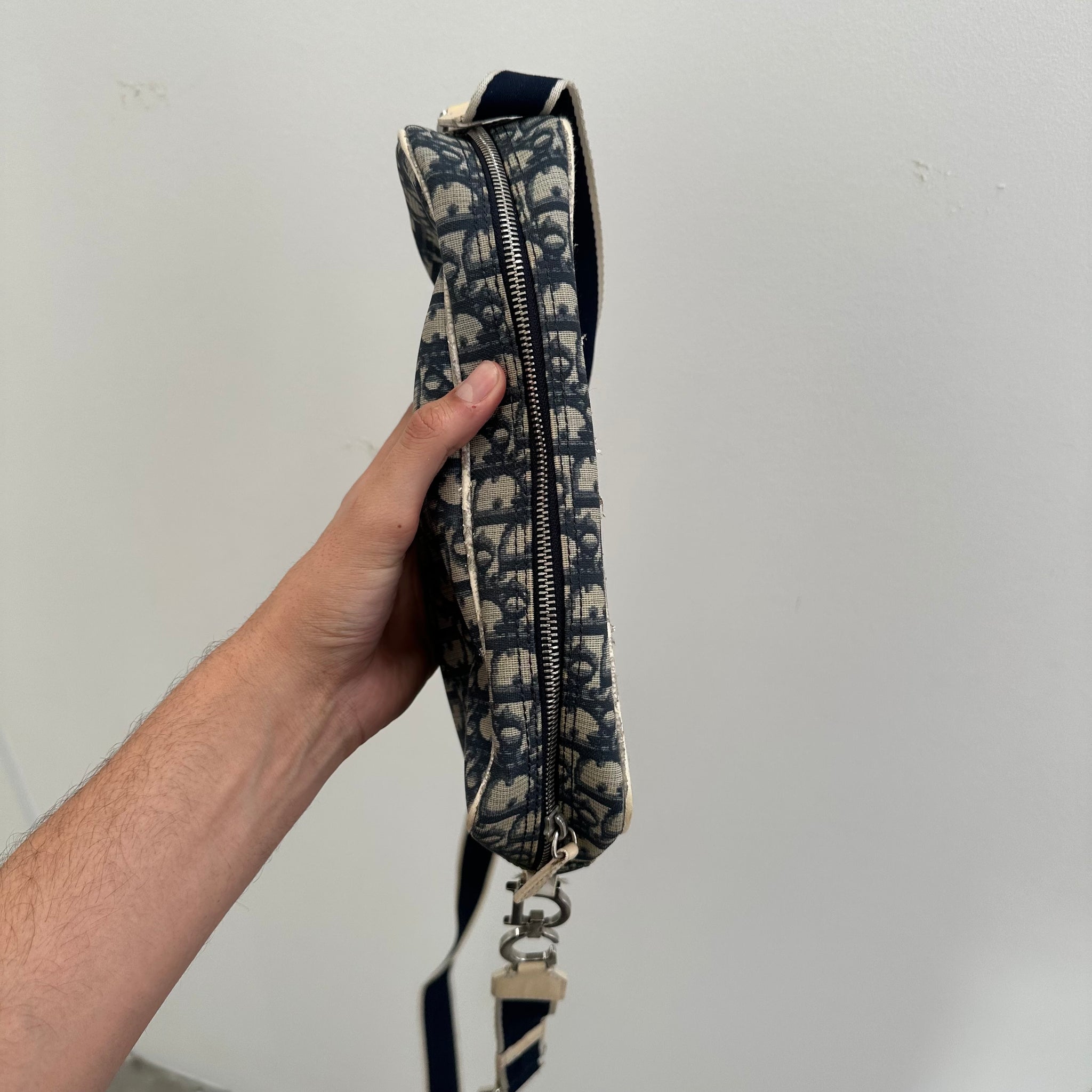 Dior Oblique Trotter Crossbody Bag Navy
