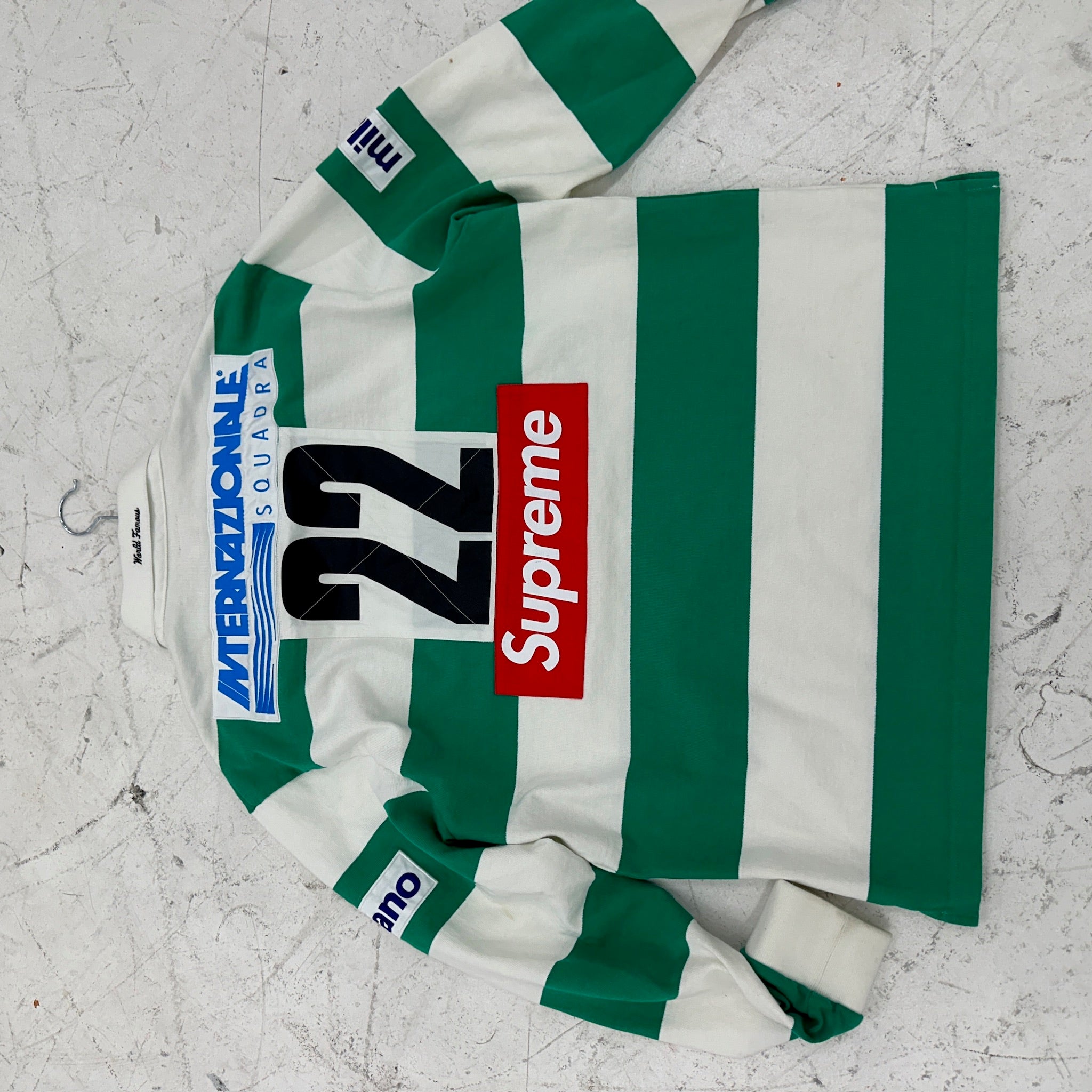 Supreme Striped Rubgy Polo Green (Size M)