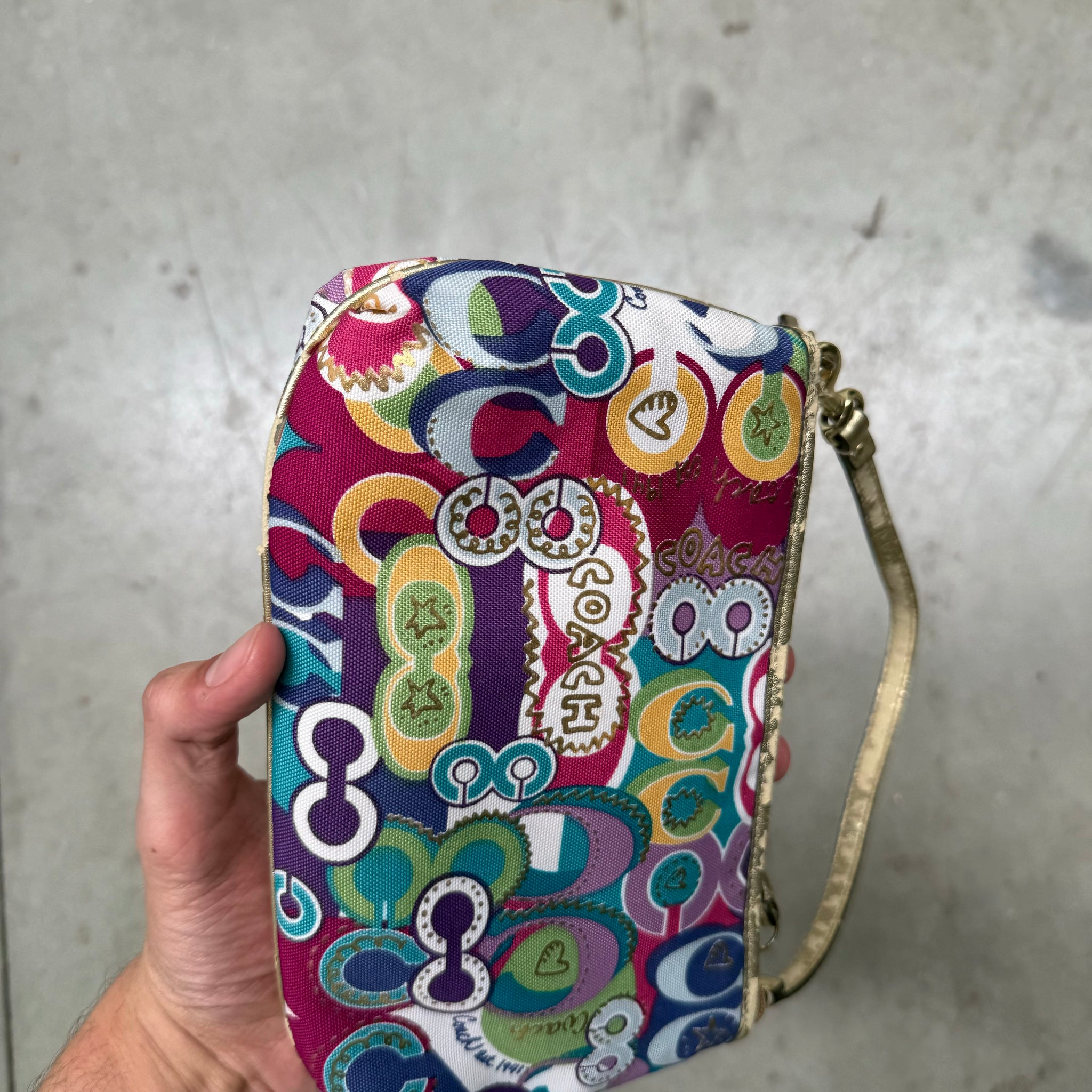 Coach Signature Jazzy Poppy Multi Canvas Handbag